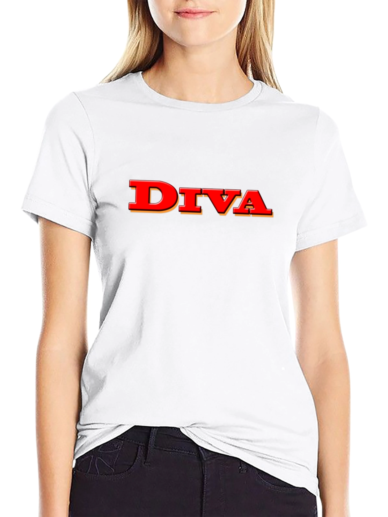 Diva Graphic Tee - Stylish Black T-Shirt