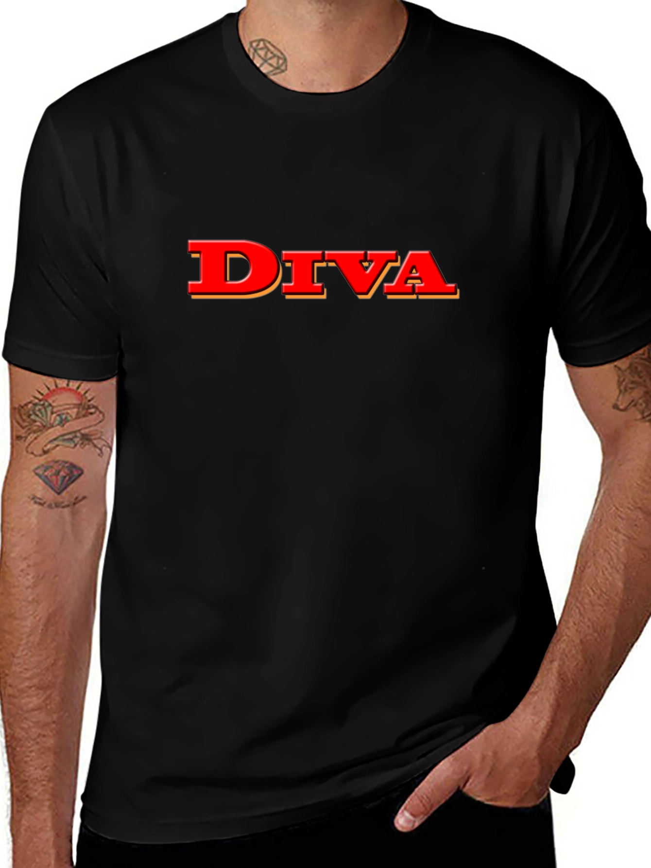 Diva Graphic Tee - Stylish Black T-Shirt