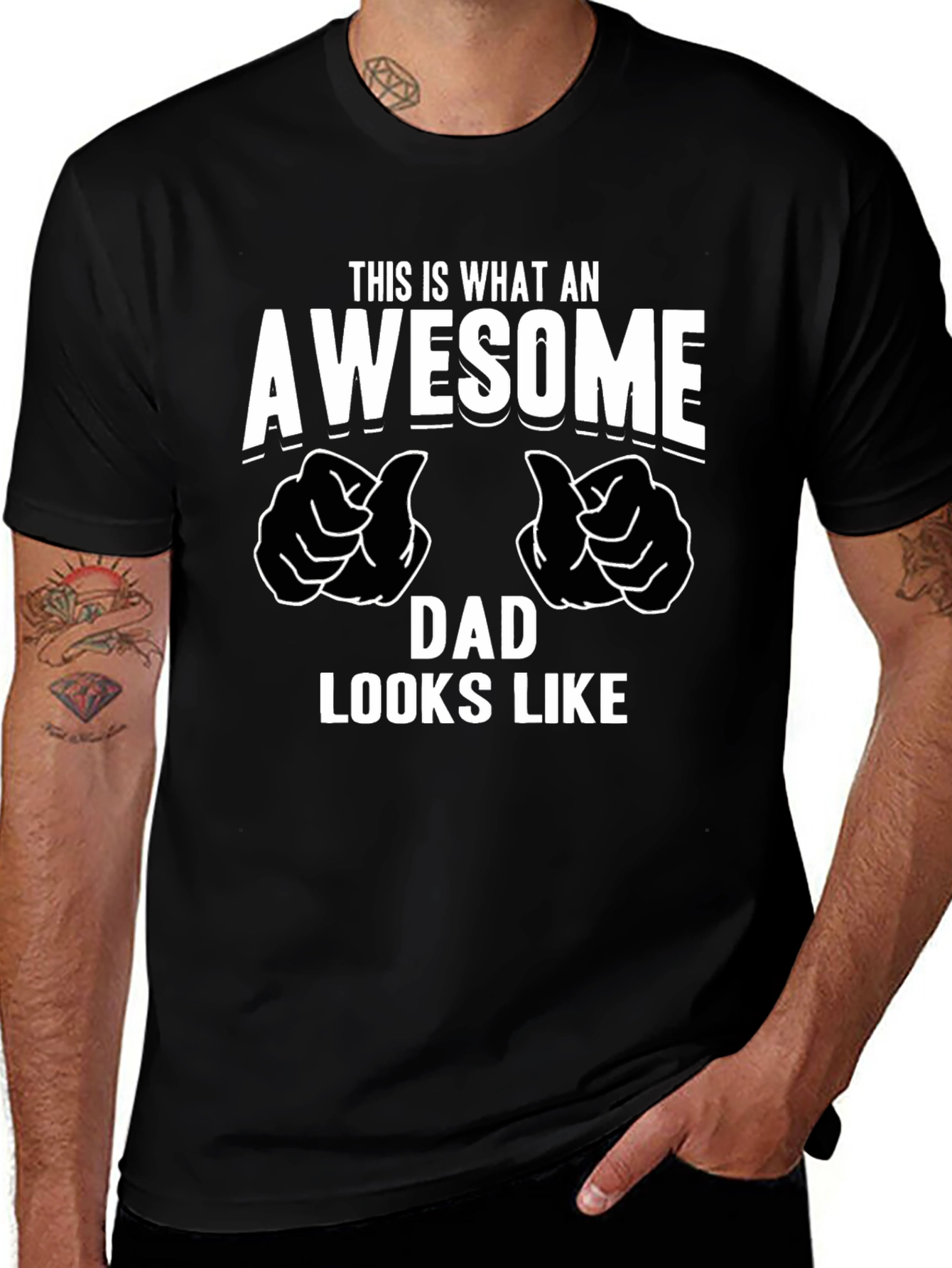 Awesome Dad Graphic T-Shirt - Black