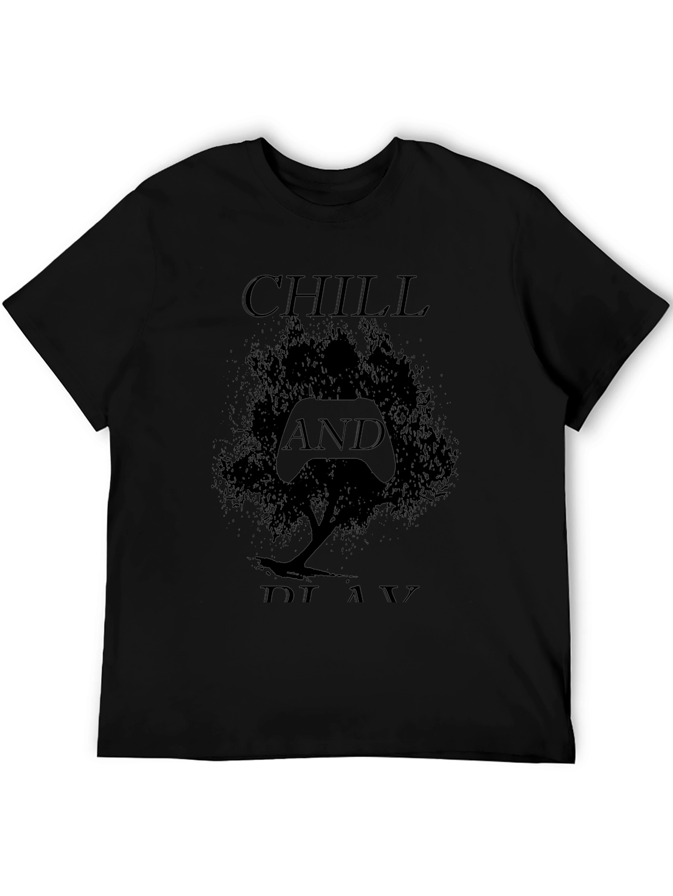 Chill and Play Black Graphic Tee