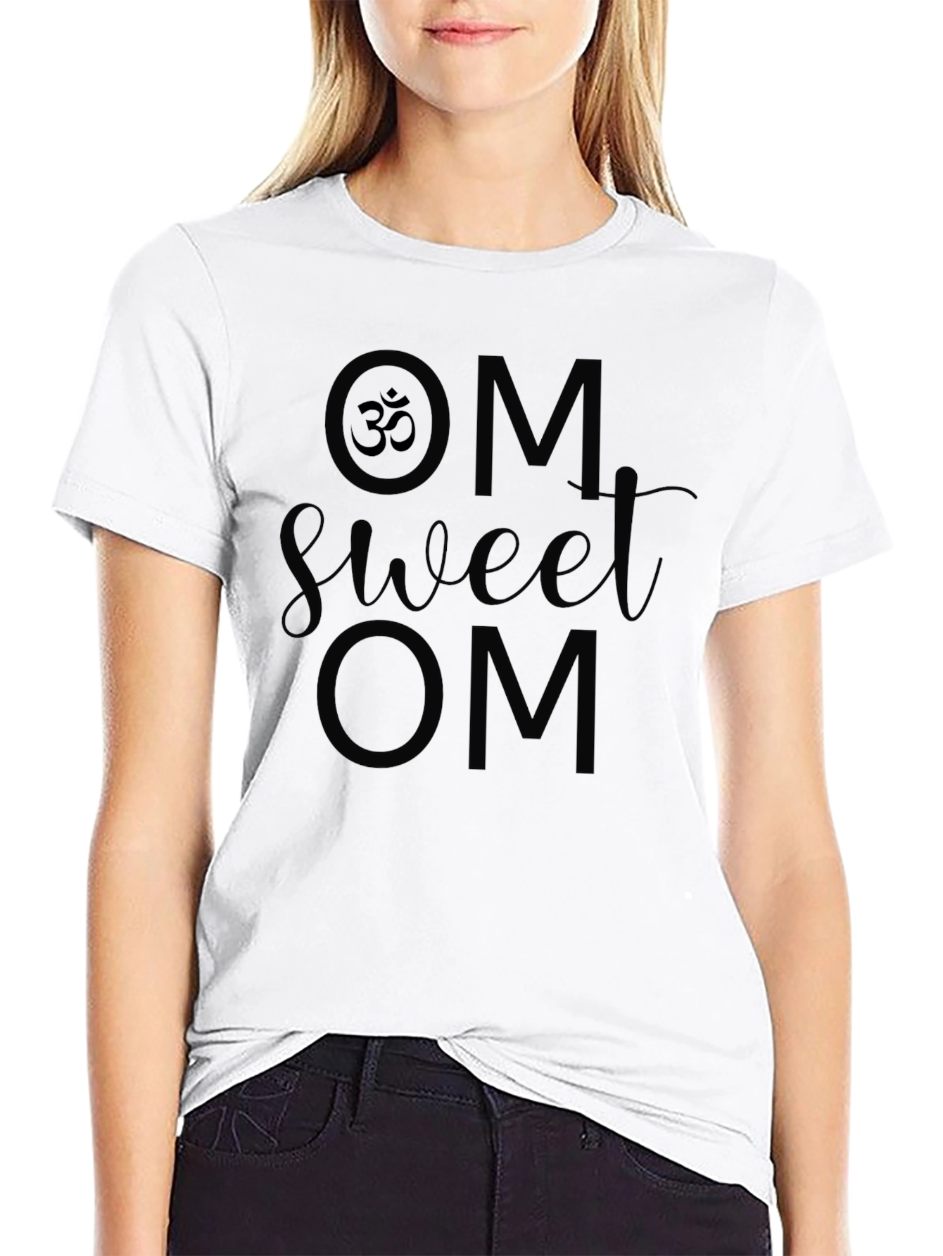 OM Sweet OM Black Graphic Tee Yoga Meditation T-Shirt