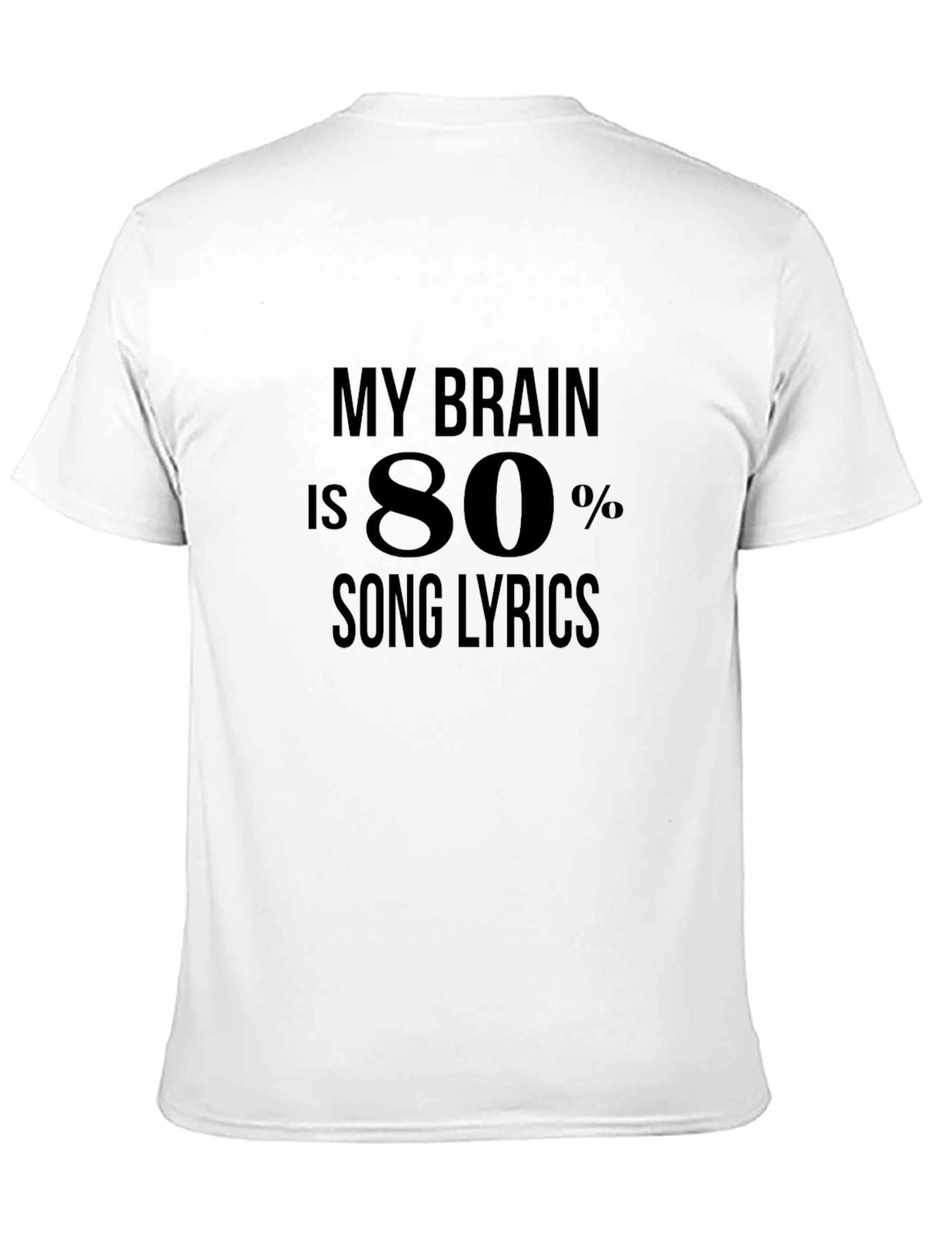 My Brain is 80% Song Lyrics Black T-Shirt