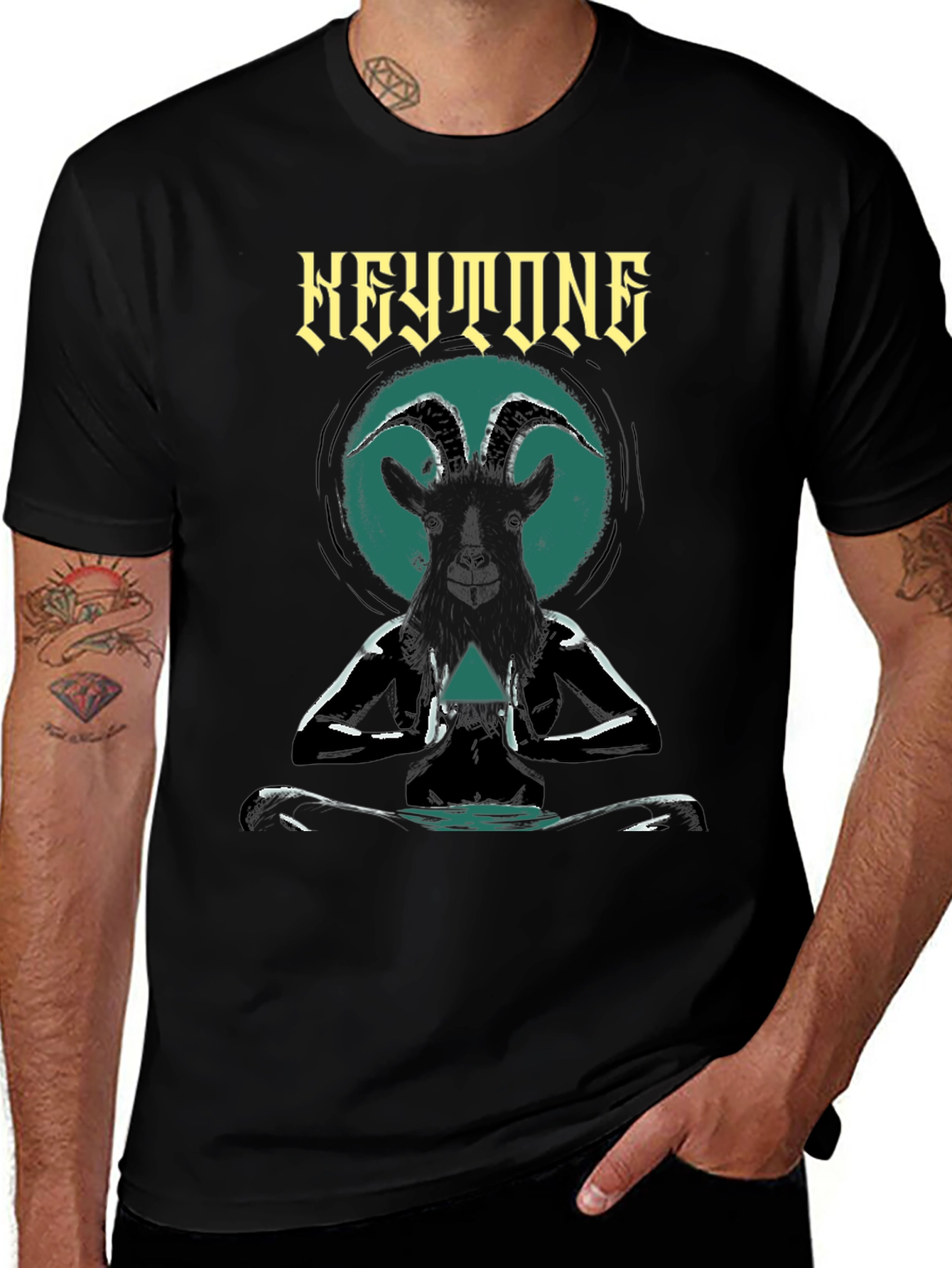 Keystone Goat Meditation T-Shirt - Black Graphic Tee