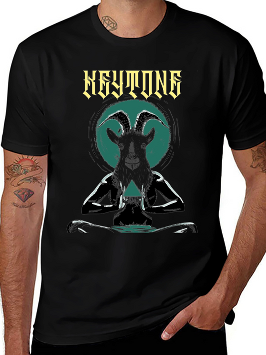 Keystone Goat Meditation T-Shirt - Black Graphic Tee