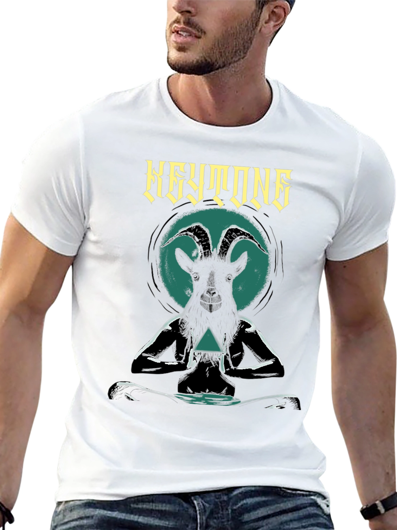 Keystone Goat Meditation T-Shirt - Black Graphic Tee