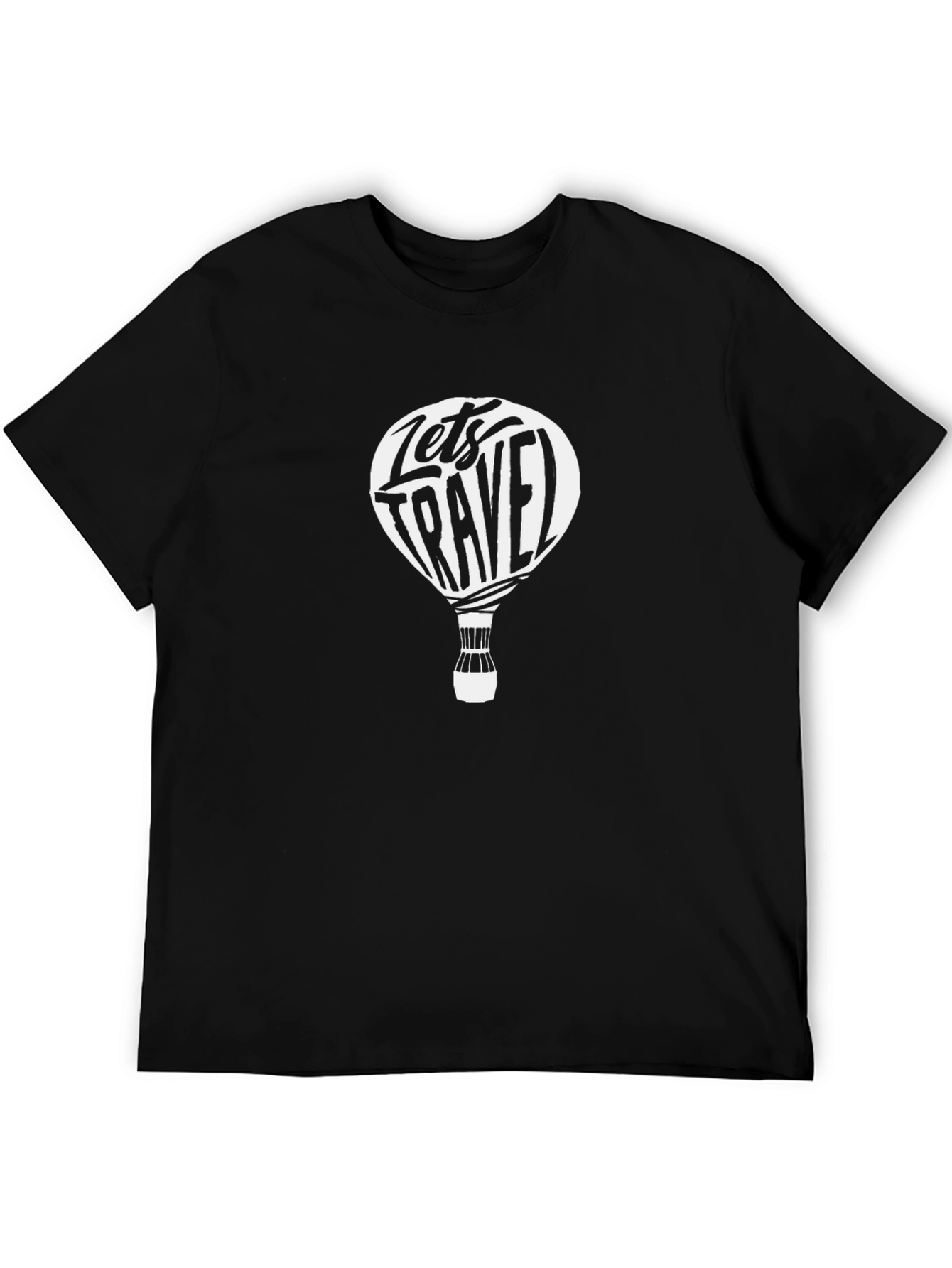 Lets Travel Graphic Tee - Black Cotton T-Shirt
