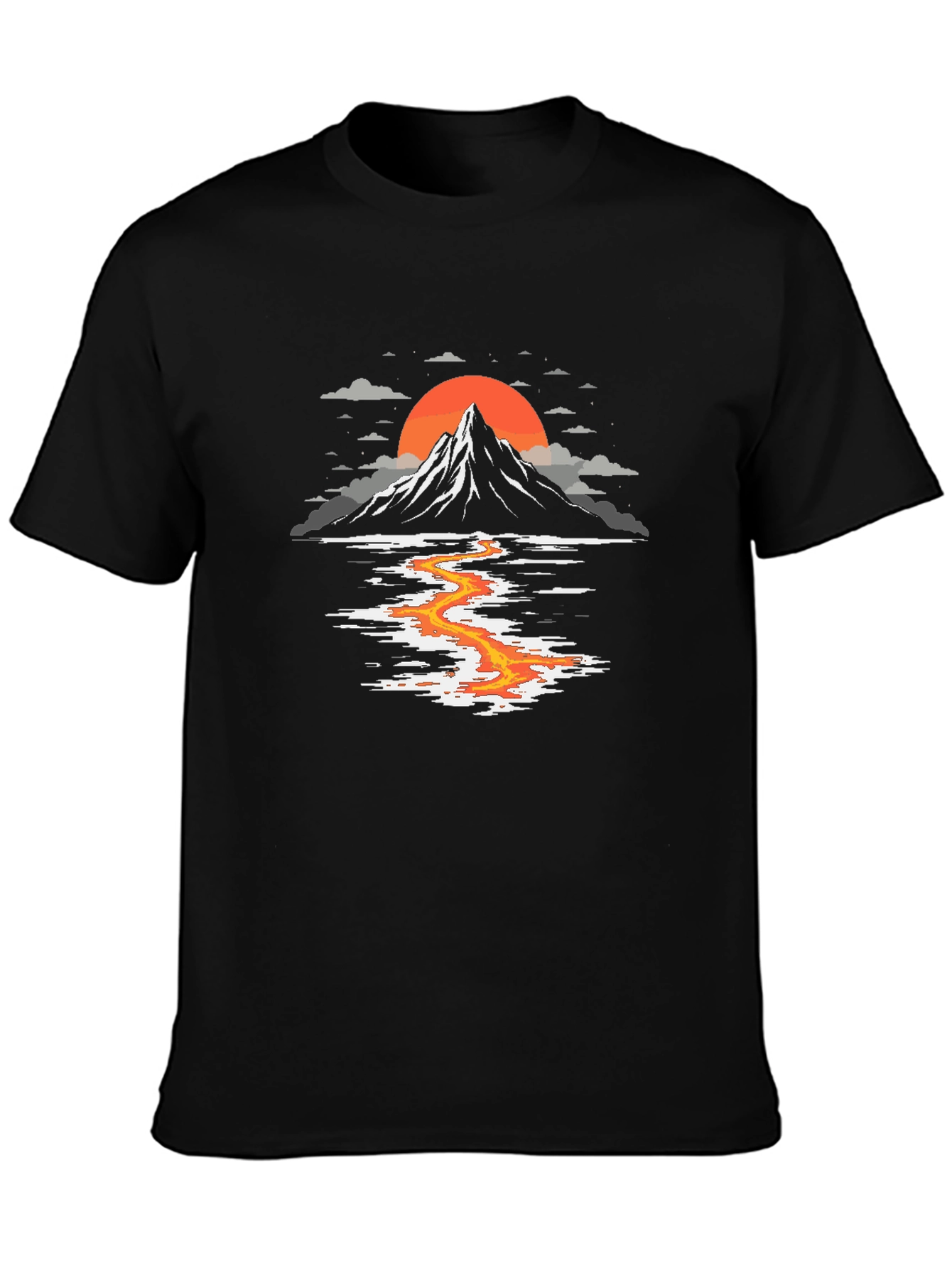 Volcano River Graphic Tee - Black