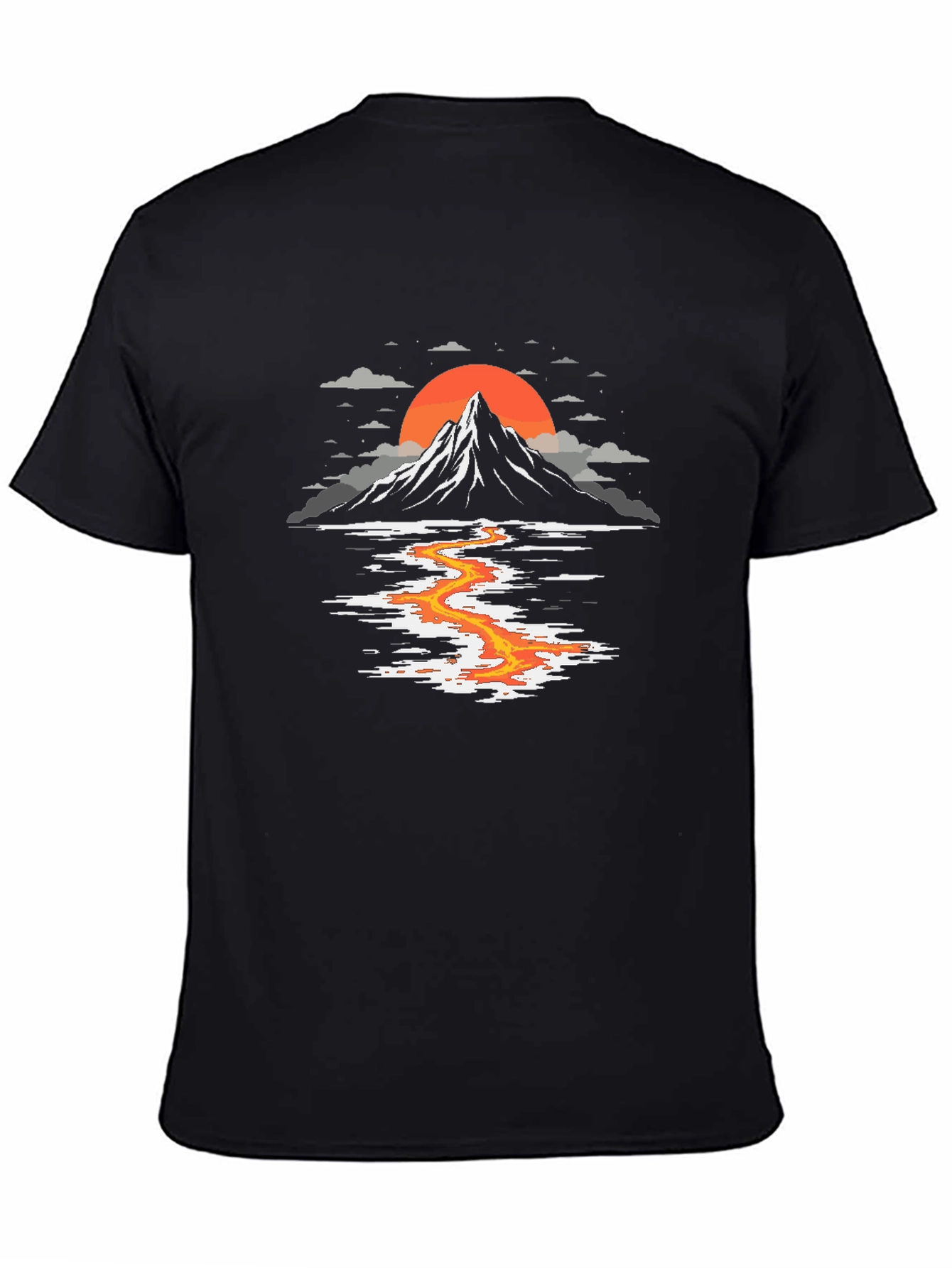 Volcano River Graphic Tee - Black