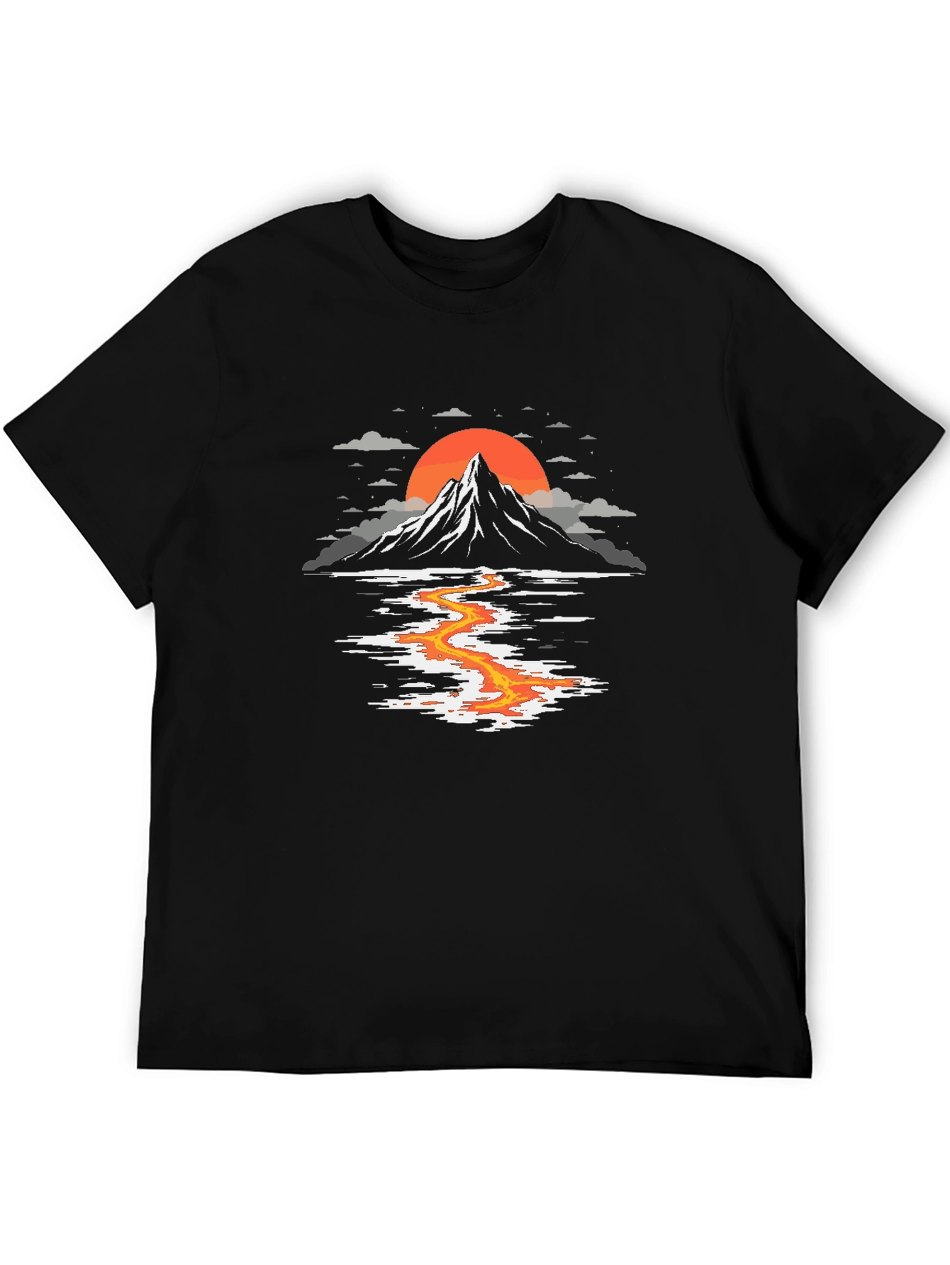 Volcano River Graphic Tee - Black