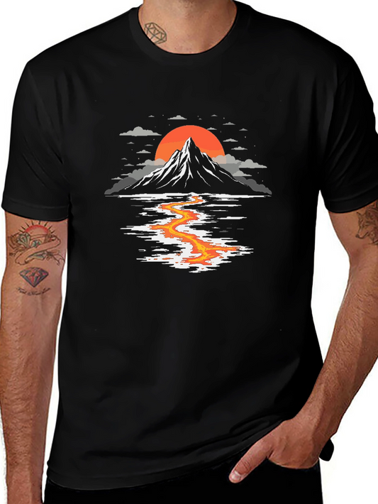 Volcano River Graphic Tee - Black