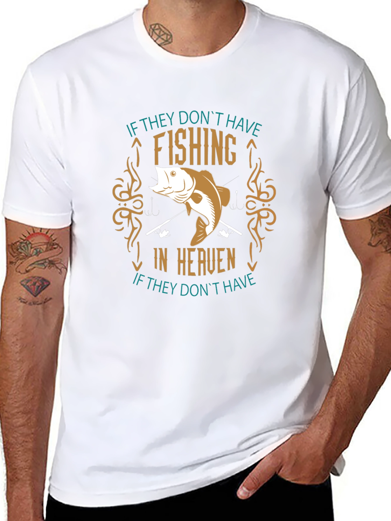 Fishing In Heaven Graphic T-Shirt