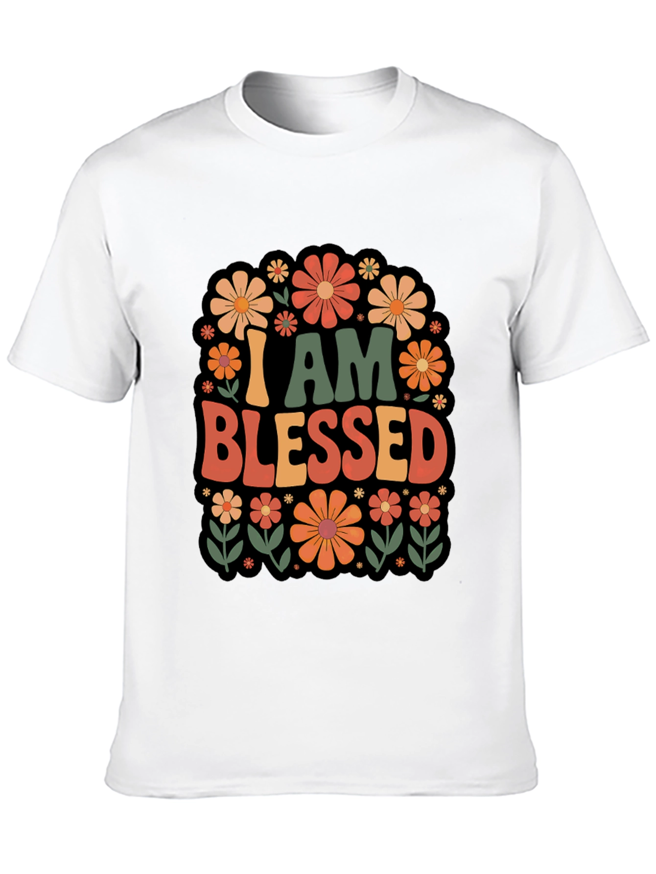 I Am Blessed Floral Graphic T-Shirt
