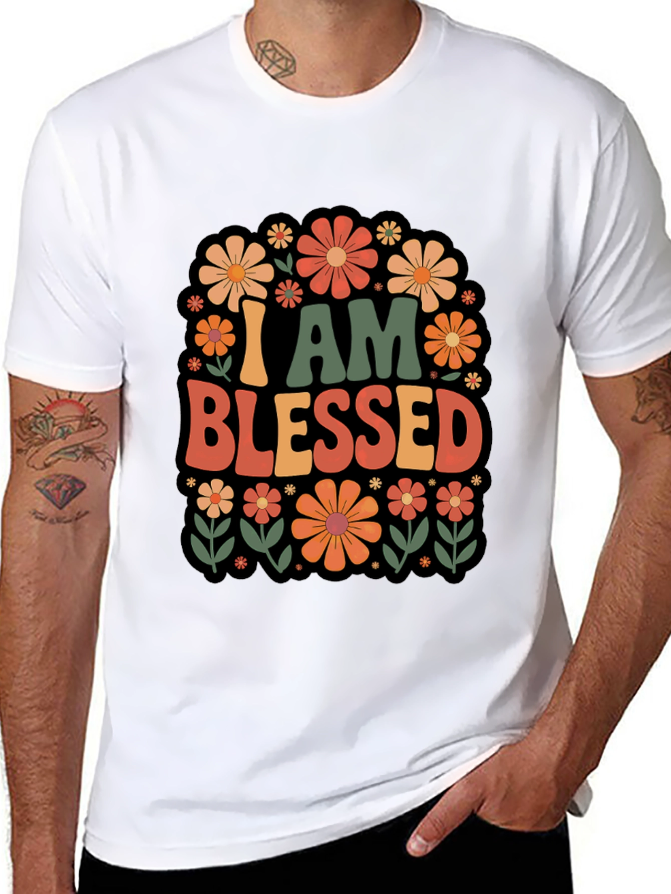 I Am Blessed Floral Graphic T-Shirt
