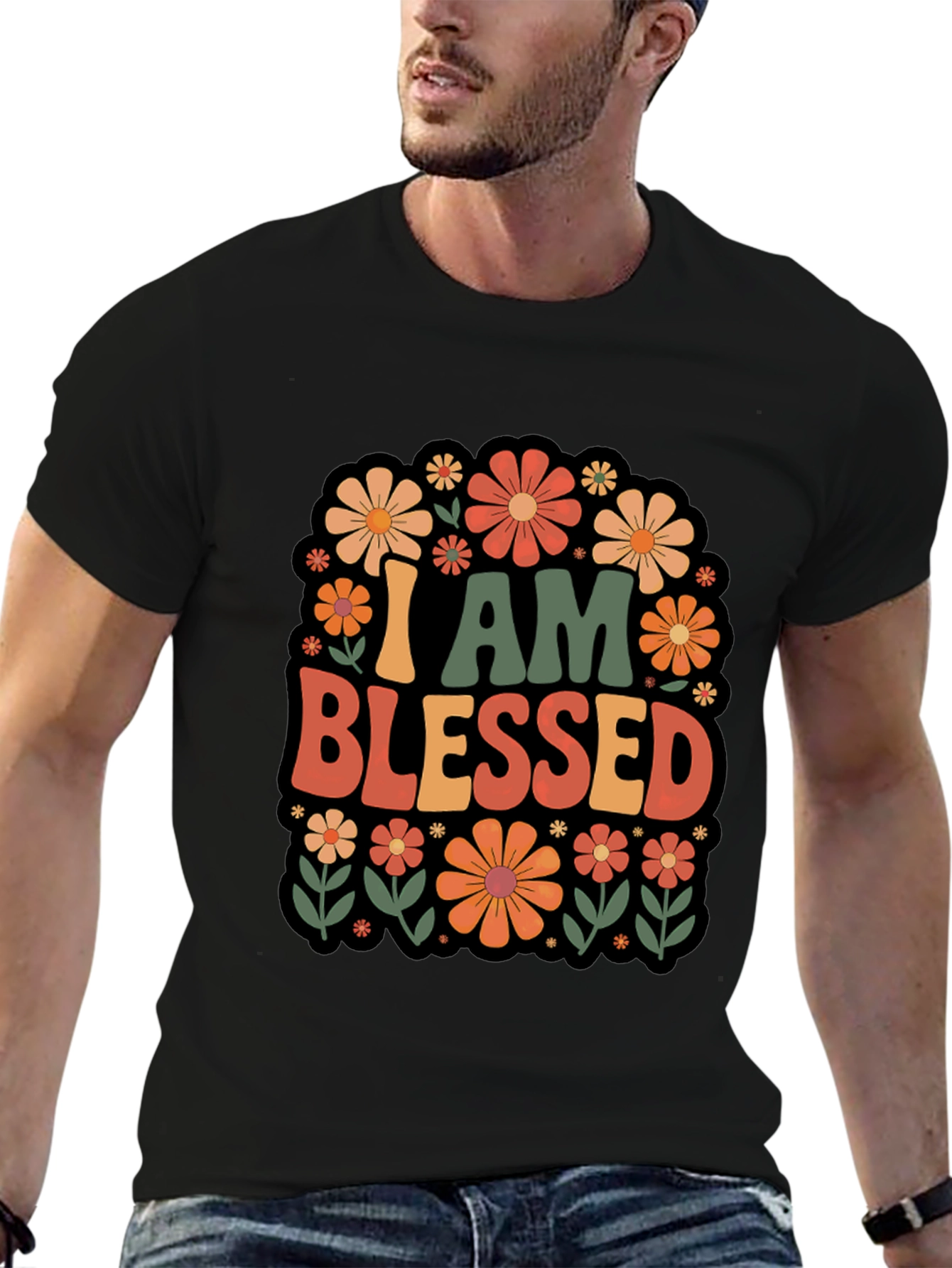 I Am Blessed Floral Graphic T-Shirt