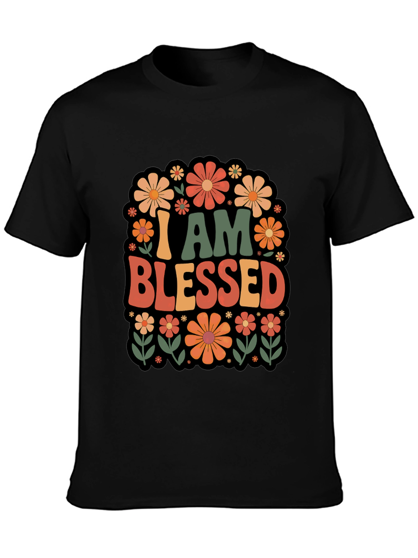 I Am Blessed Floral Graphic T-Shirt