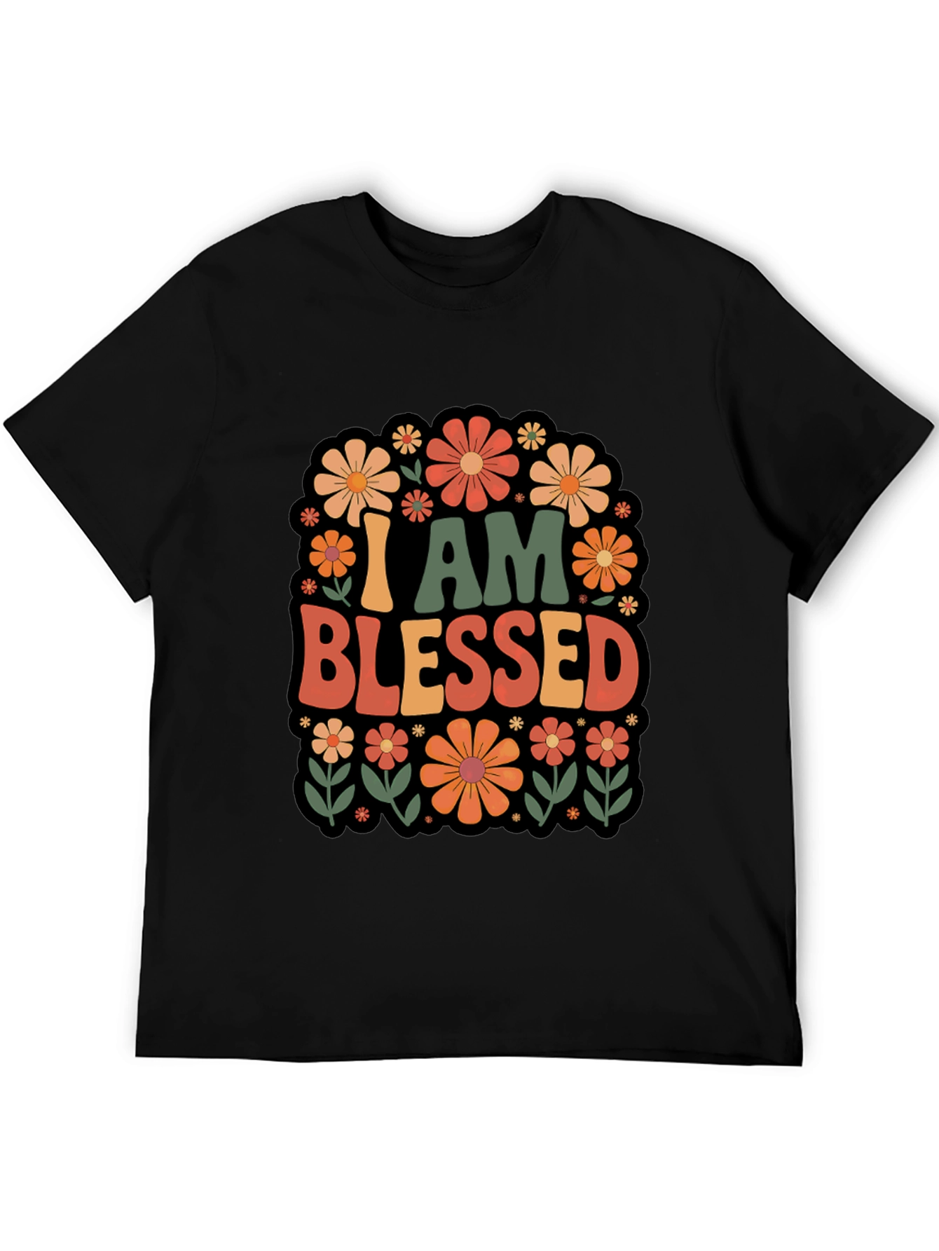 I Am Blessed Floral Graphic T-Shirt