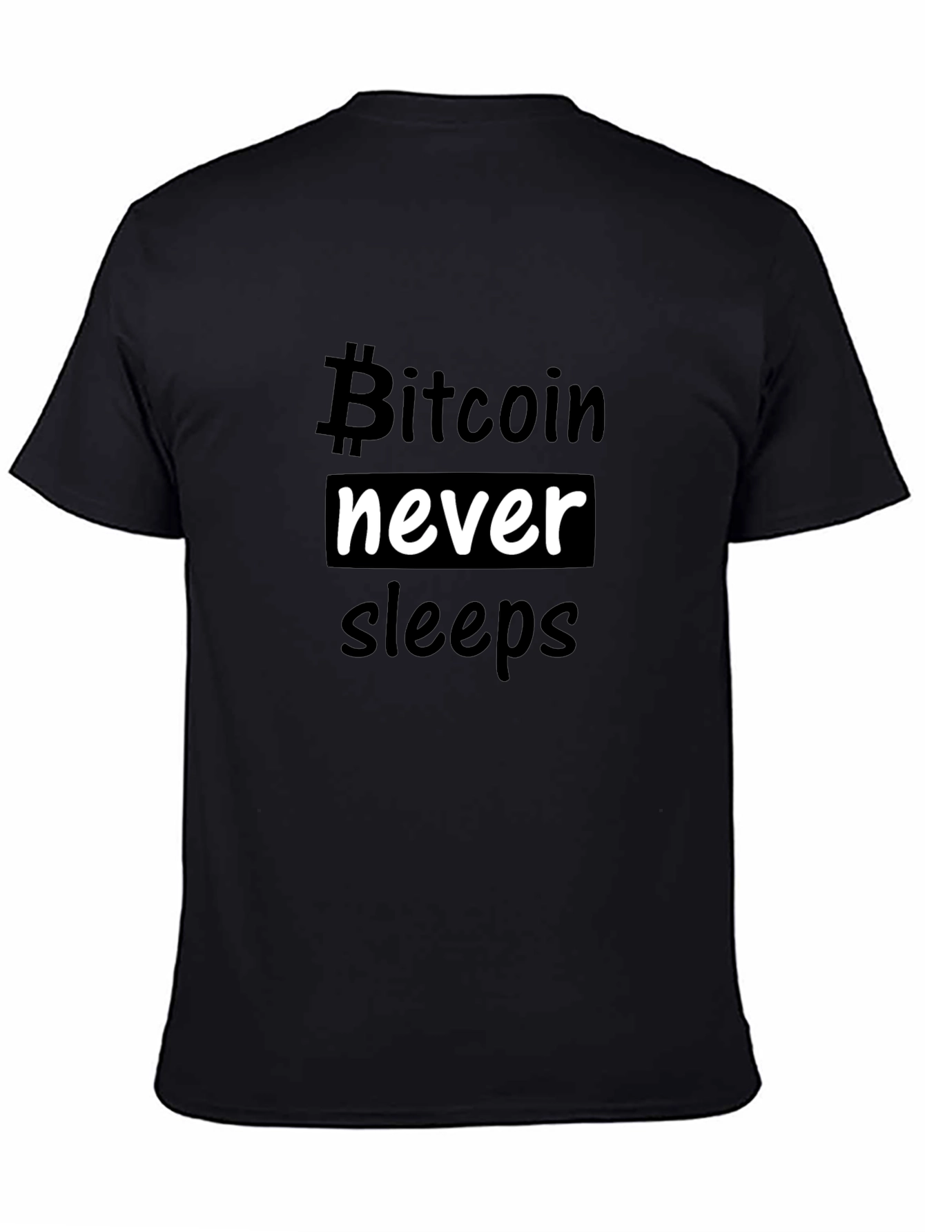 Bitcoin Never Sleeps Graphic T-Shirt - Black