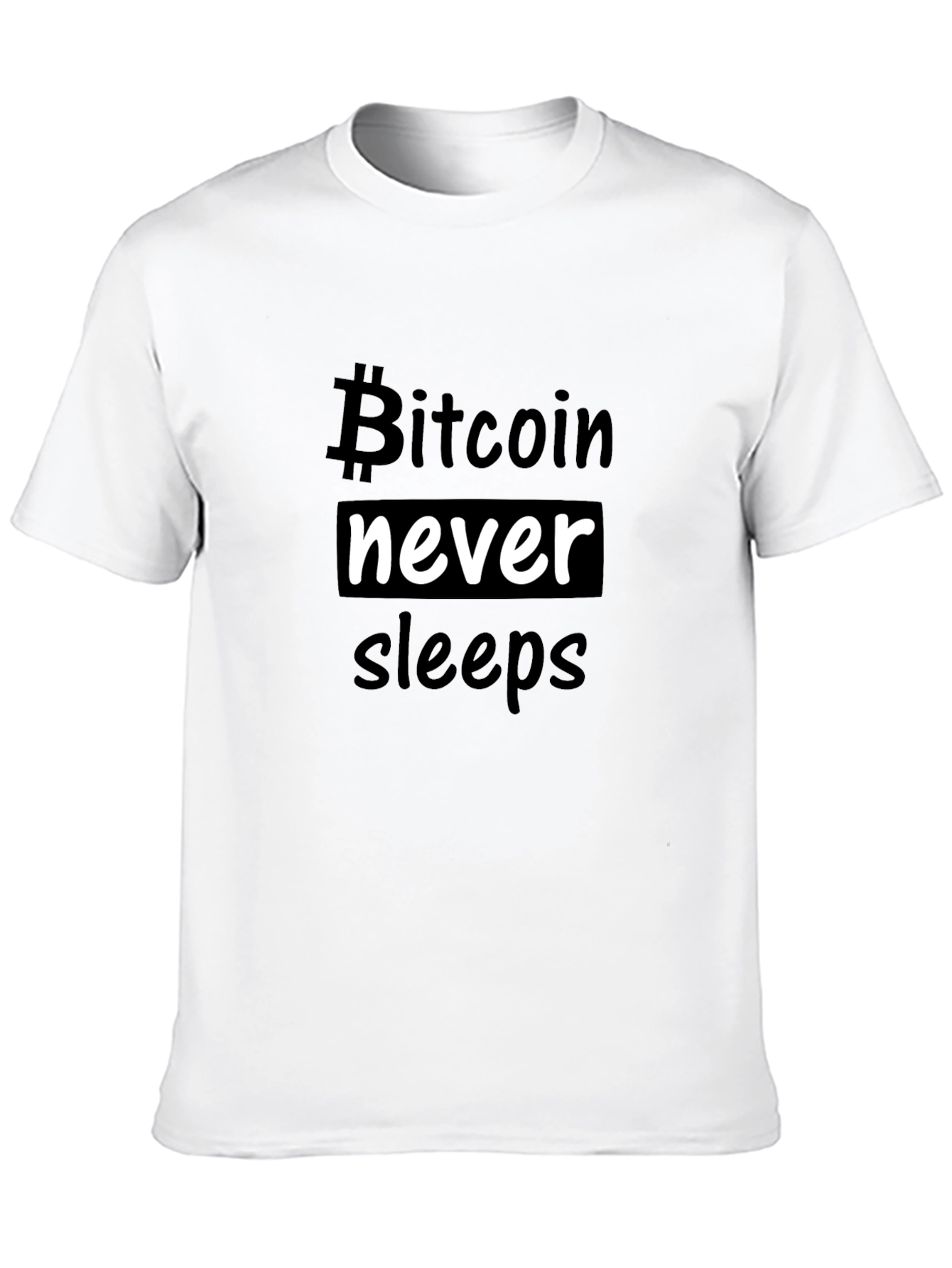 Bitcoin Never Sleeps Graphic T-Shirt - Black