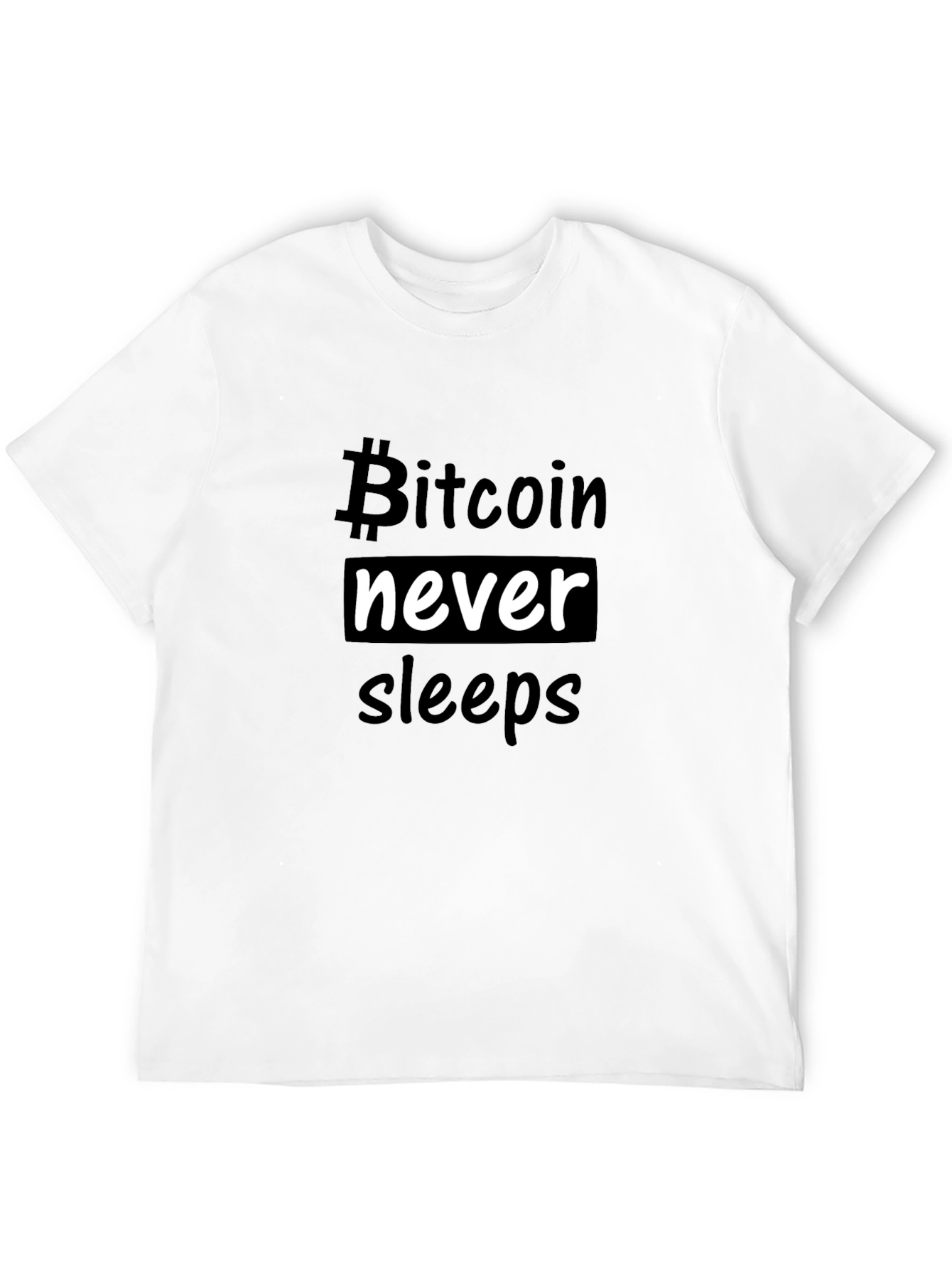 Bitcoin Never Sleeps Graphic T-Shirt - Black