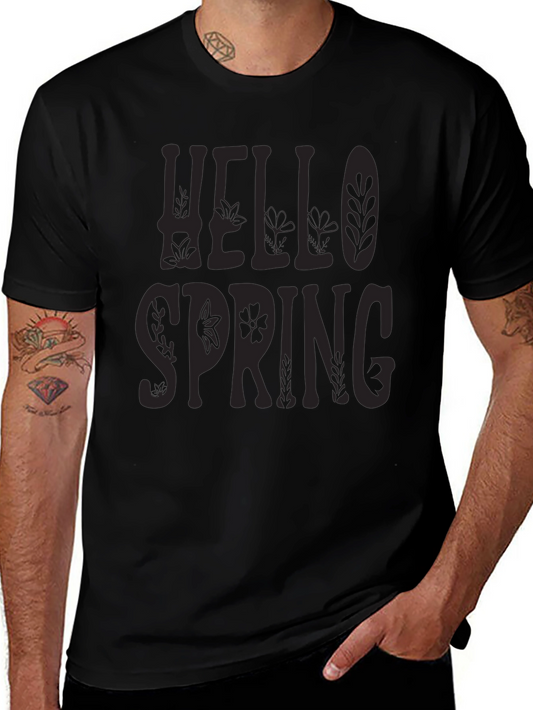 Hello Spring Graphic Tee - Black