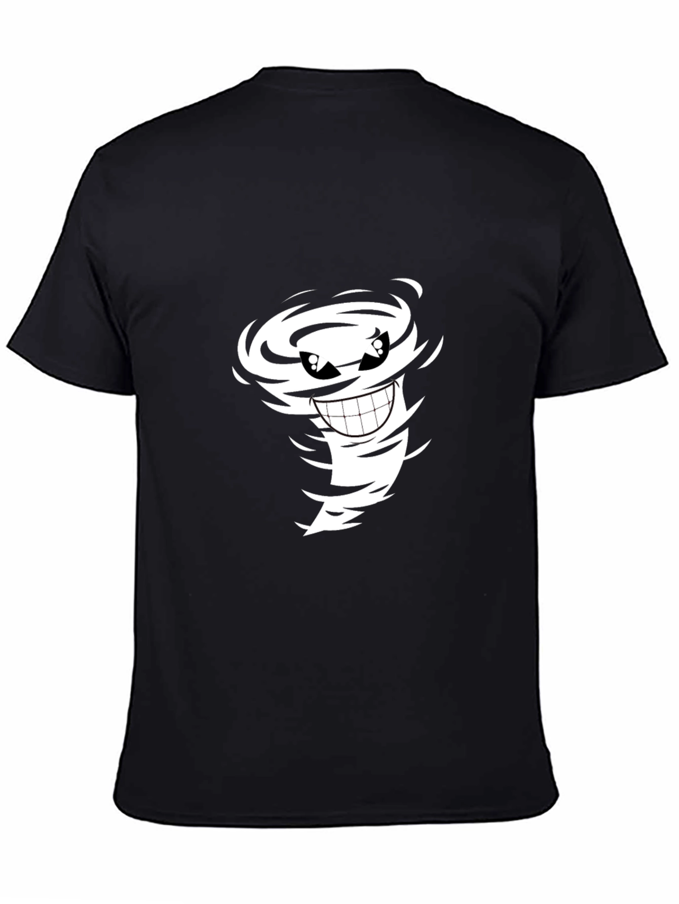 Cartoon Tornado Graphic Black Tee