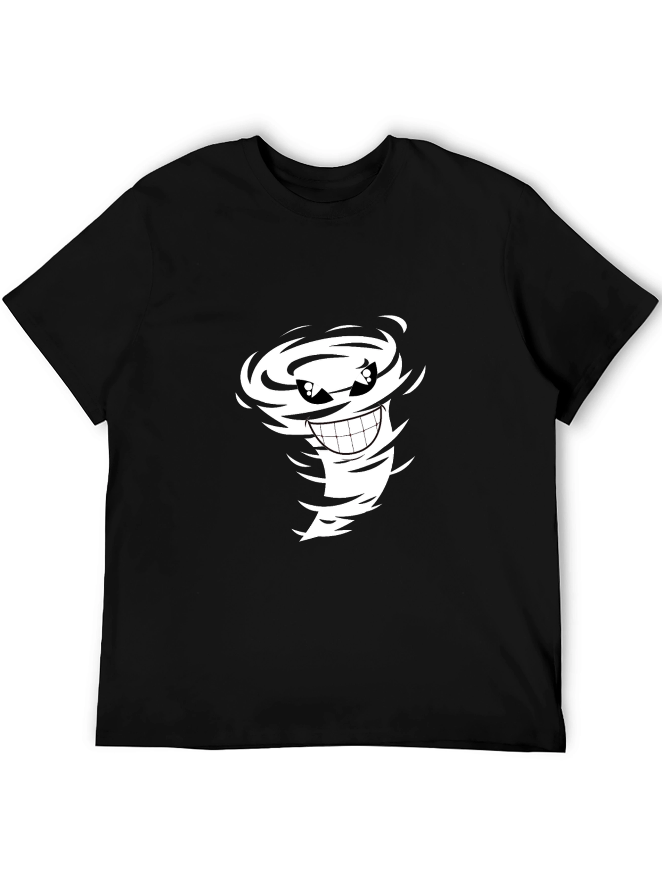 Cartoon Tornado Graphic Black Tee