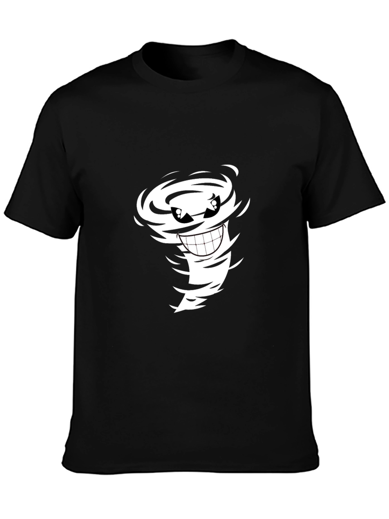 Cartoon Tornado Graphic Black Tee