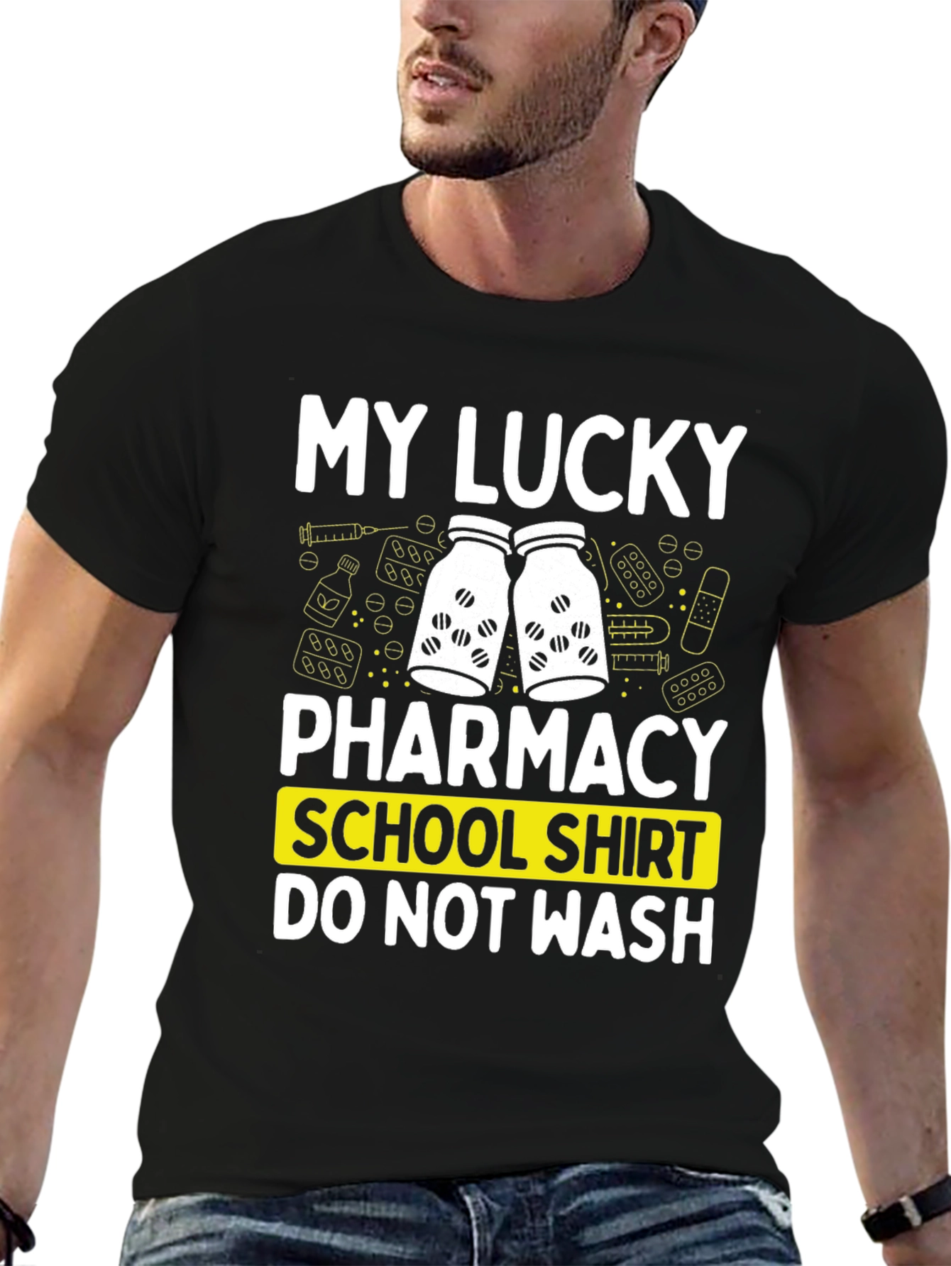 My Lucky Pharmacy School Shirt - Novelty Graphic Tee