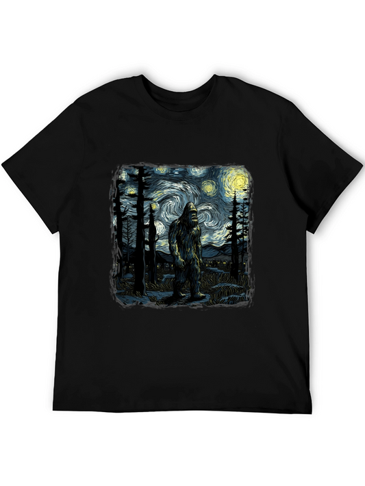 Bigfoot Starry Night T-Shirt - Unique Graphic Tee