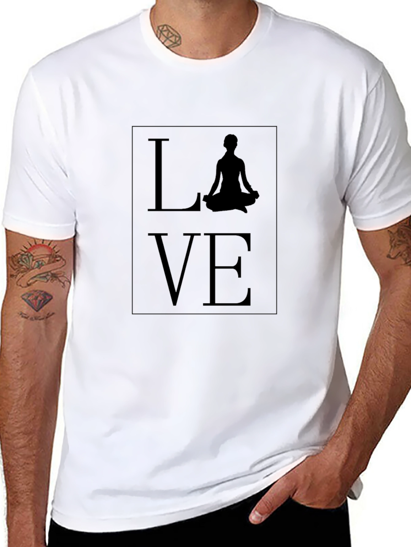 Yoga Love Graphic Tee - Stylish Black T-Shirt