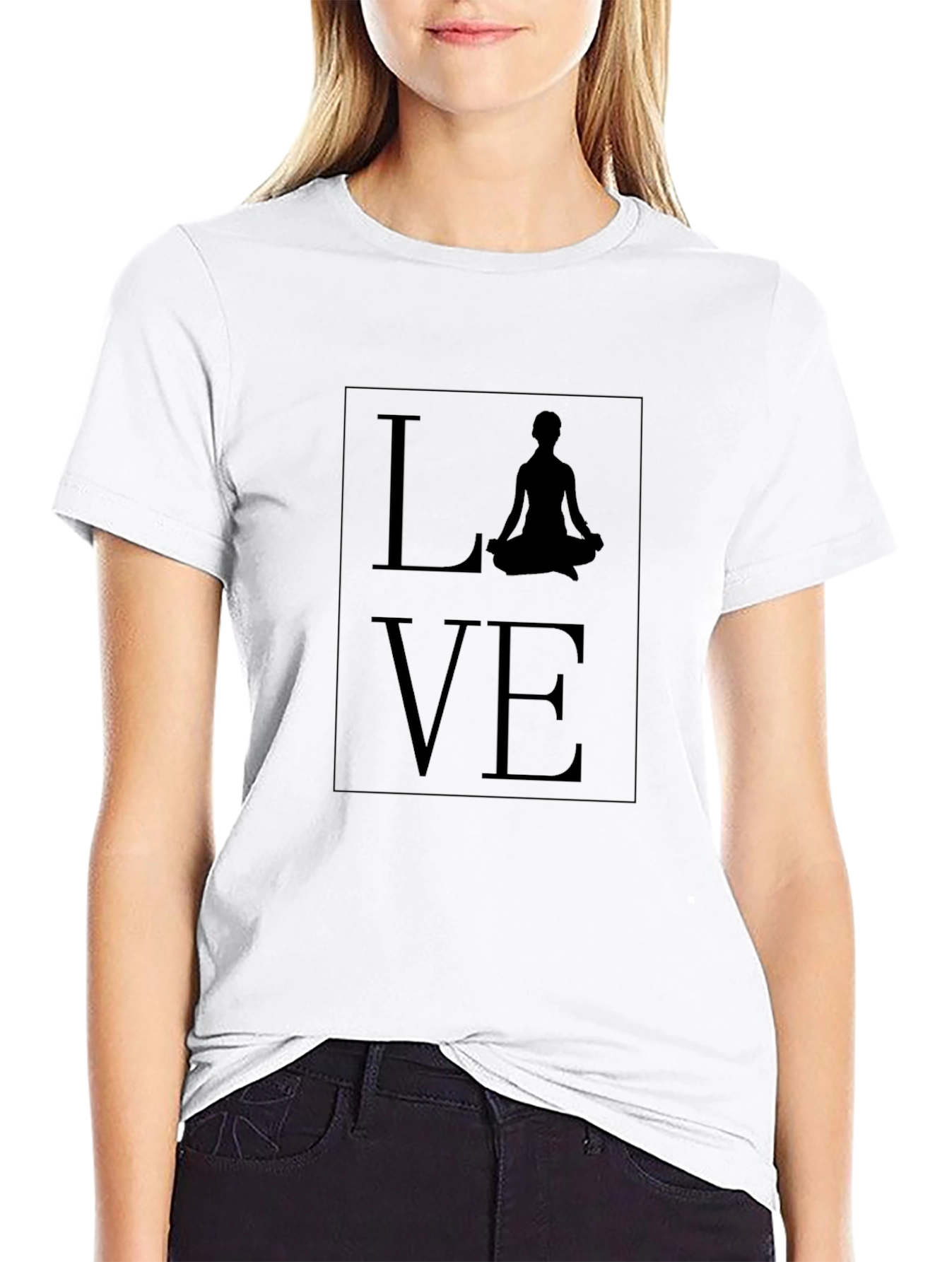 Yoga Love Graphic Tee - Stylish Black T-Shirt