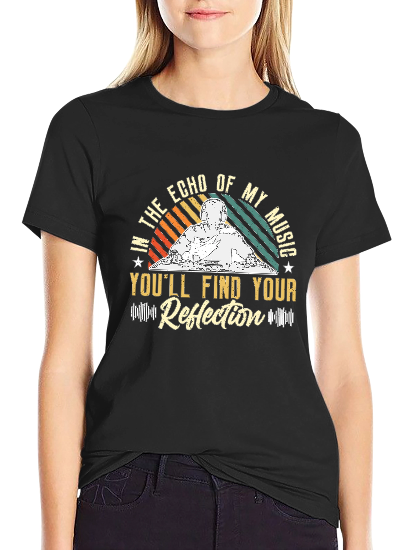 Echo of My Music Graphic T-Shirt DJ Design