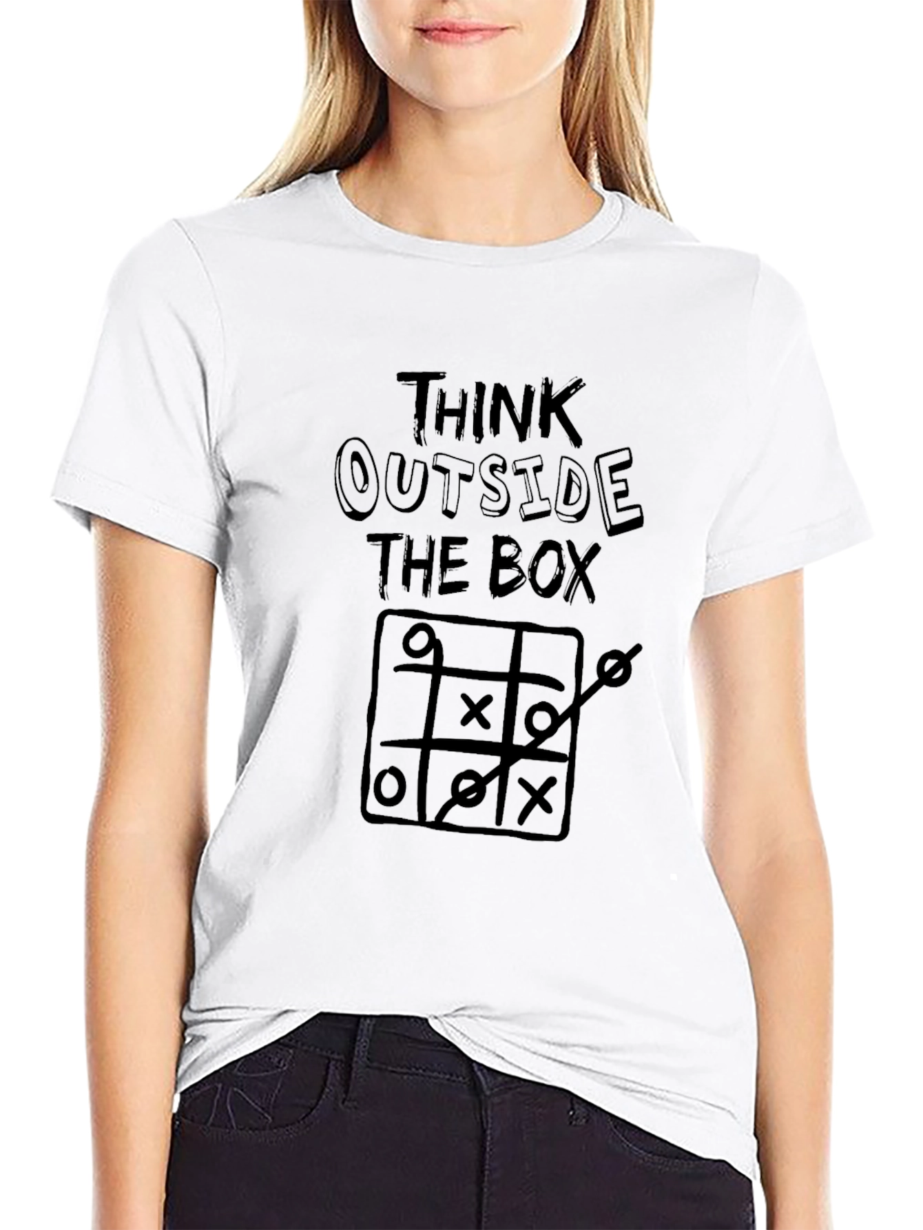 Think Outside the Box Tic-Tac-Toe Graphic T-Shirt