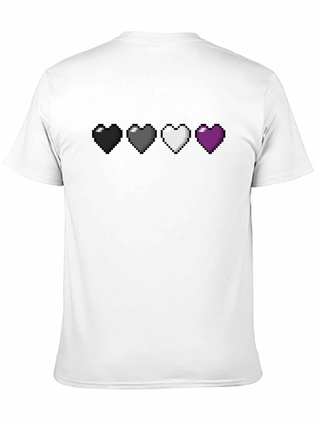 Pixel Heart Pride T-Shirt - Ace Asexual Flag
