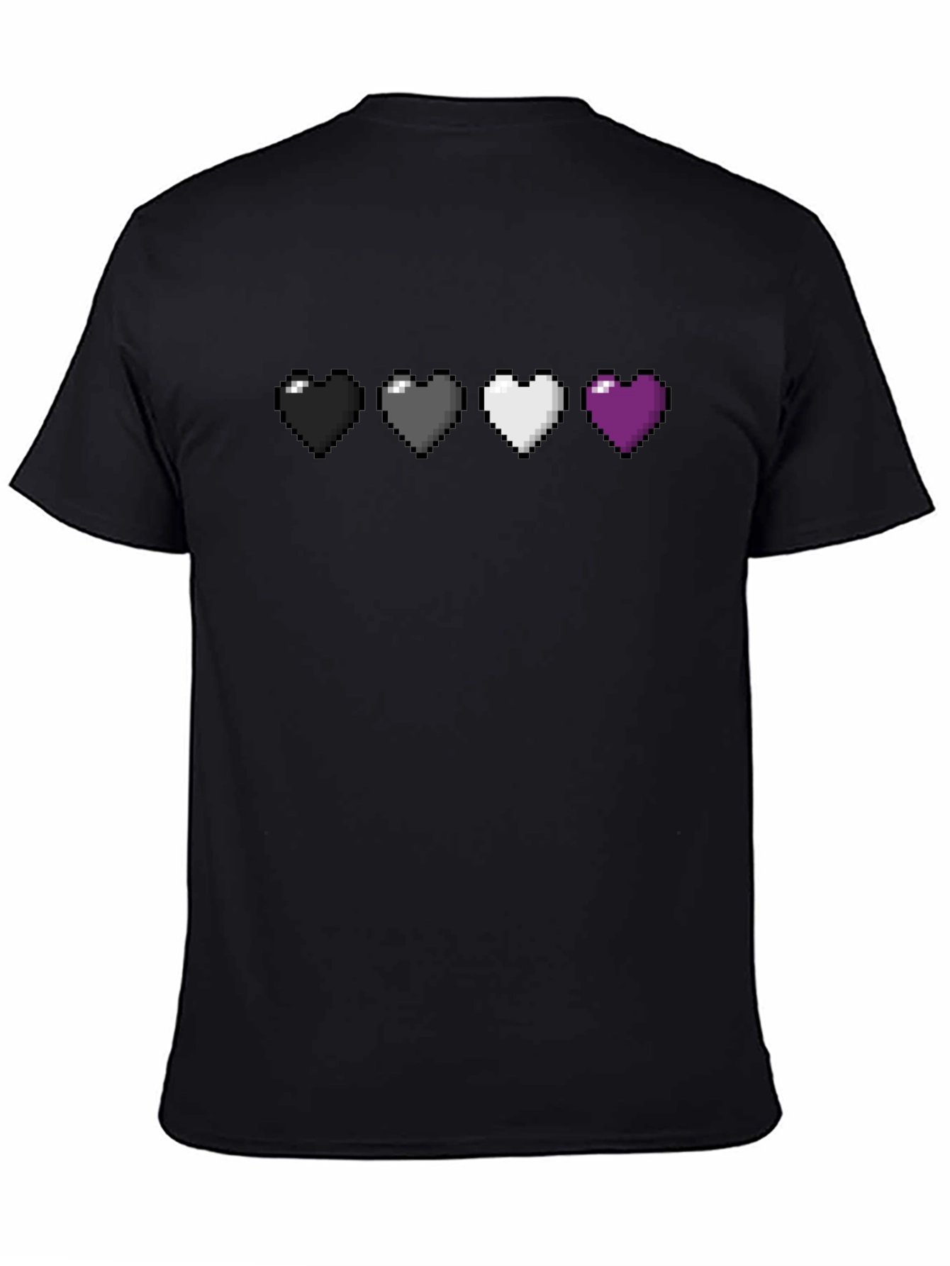 Pixel Heart Pride T-Shirt - Ace Asexual Flag