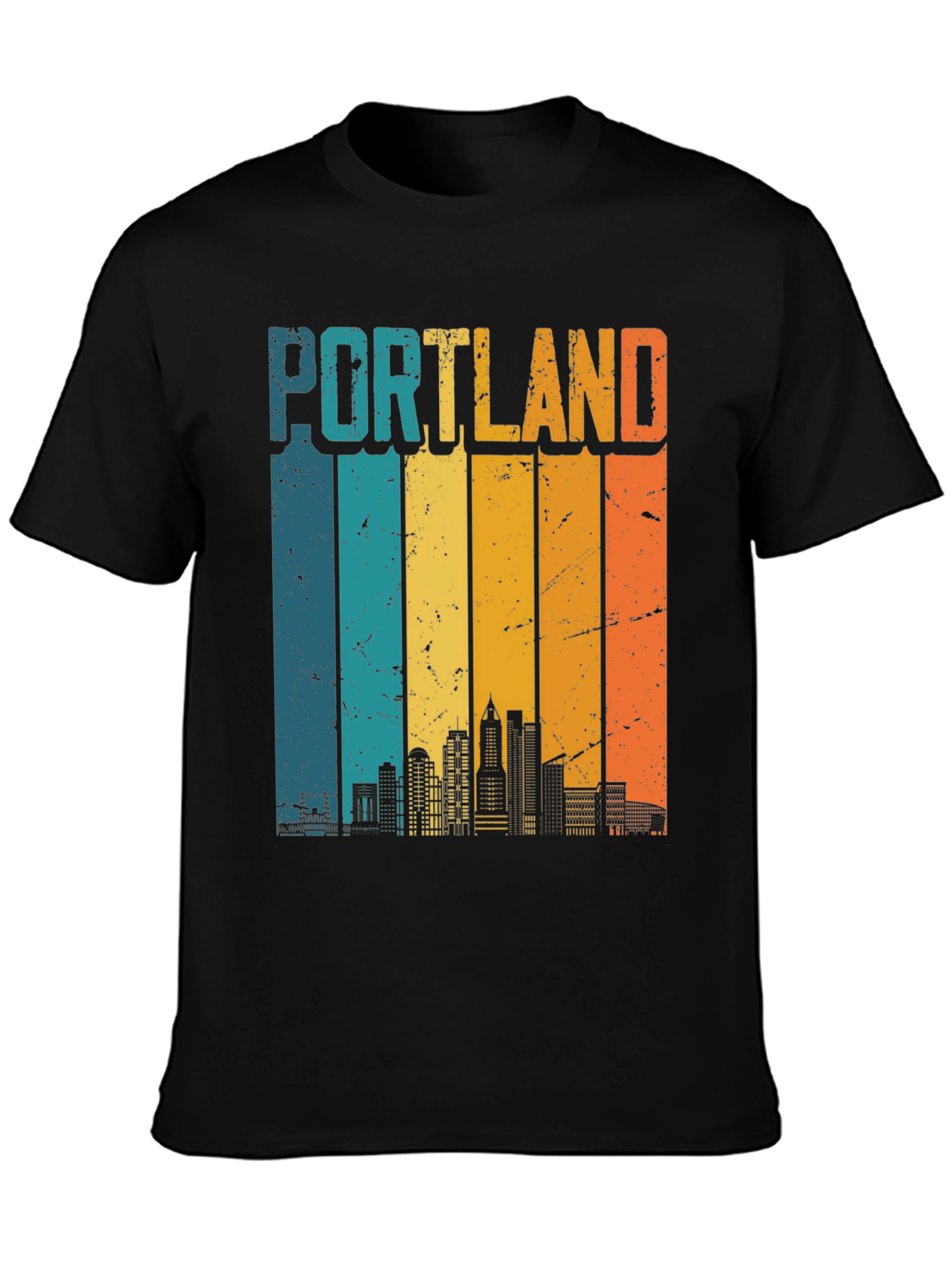 Portland Skyline Retro T-Shirt
