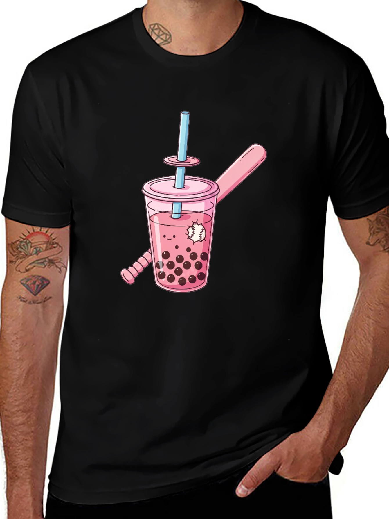 Bubble Tea Baseball Graphic Tee