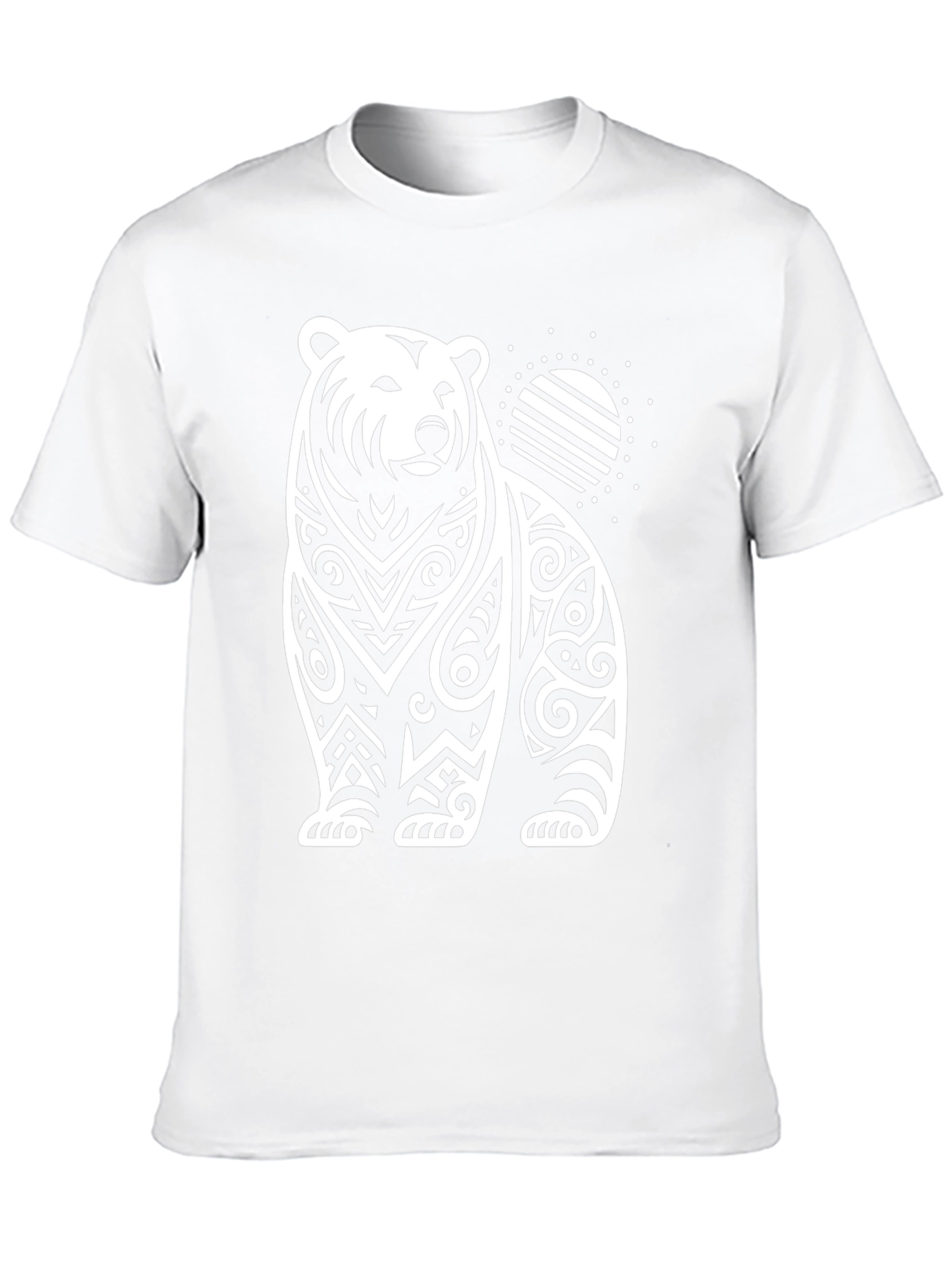 Tribal Bear Graphic Tee - Black Cotton Blend
