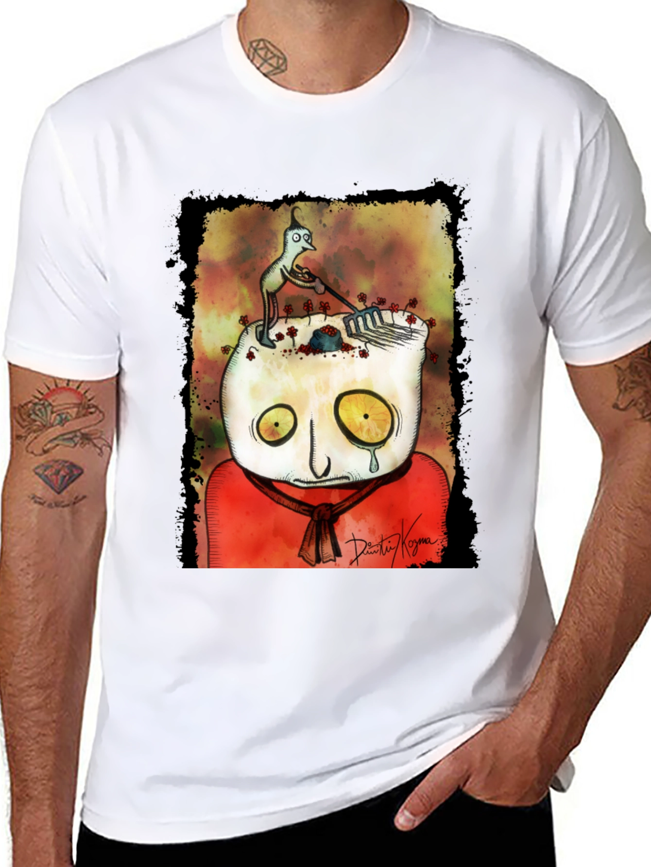 Unique Graphic Print T-Shirt - Abstract Art Tee