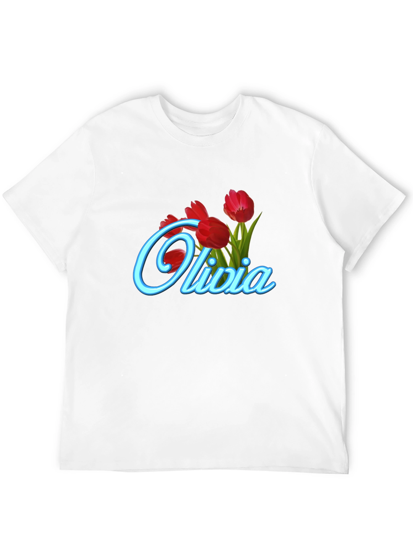 Olivia Tulip Personalized Black T-Shirt