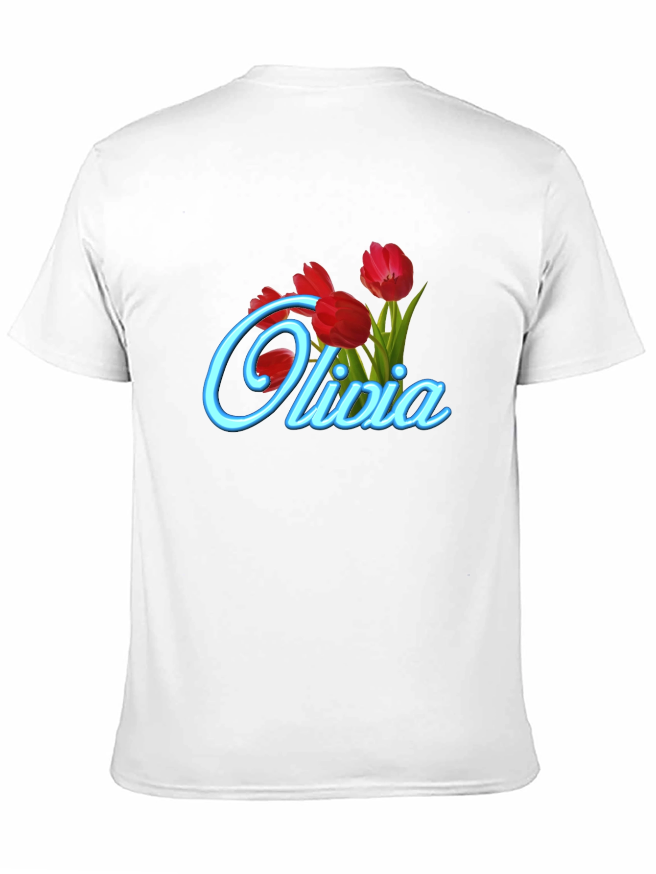 Olivia Tulip Personalized Black T-Shirt