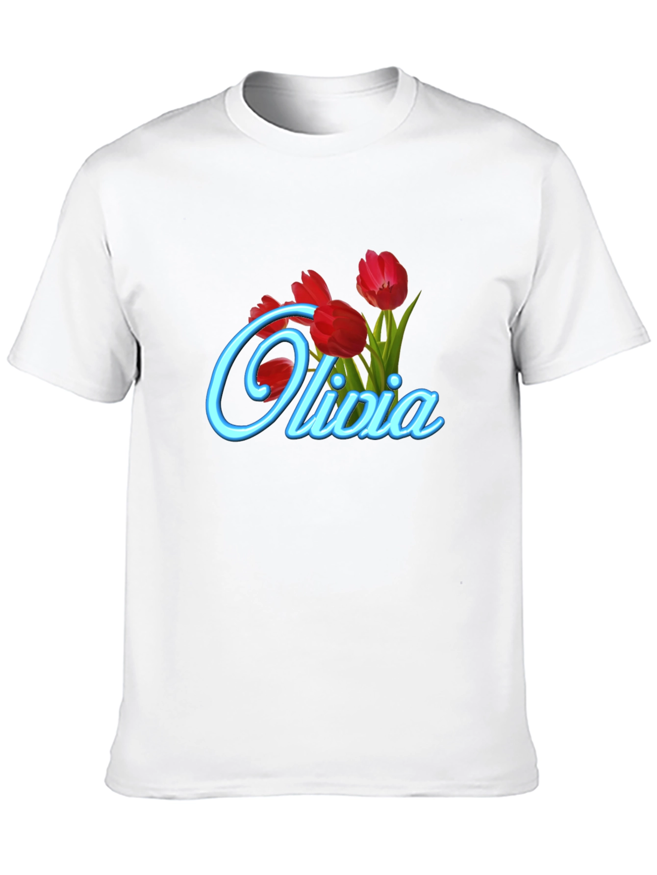 Olivia Tulip Personalized Black T-Shirt