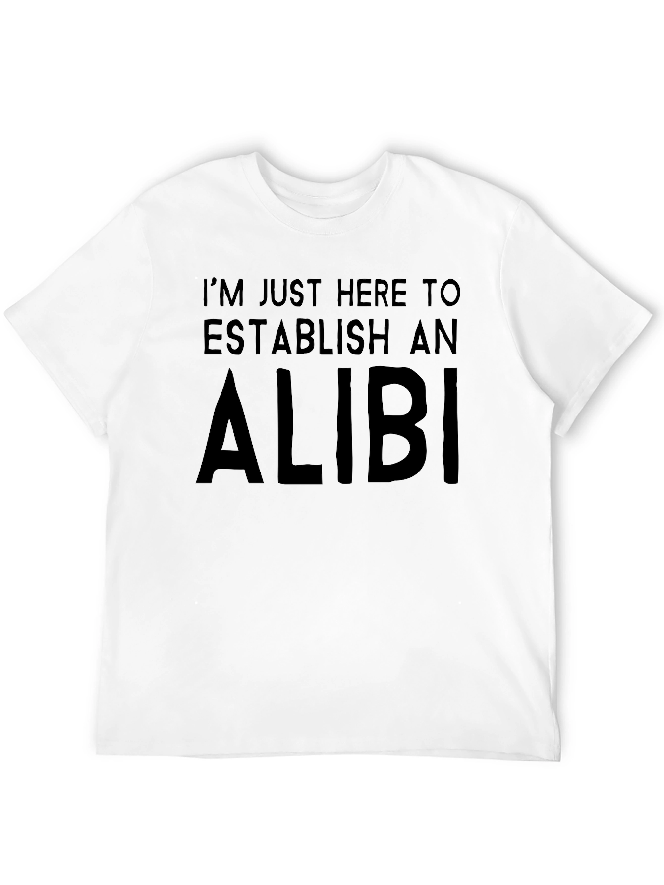 Alibi T-Shirt: Black Cotton Blend Casual Tee