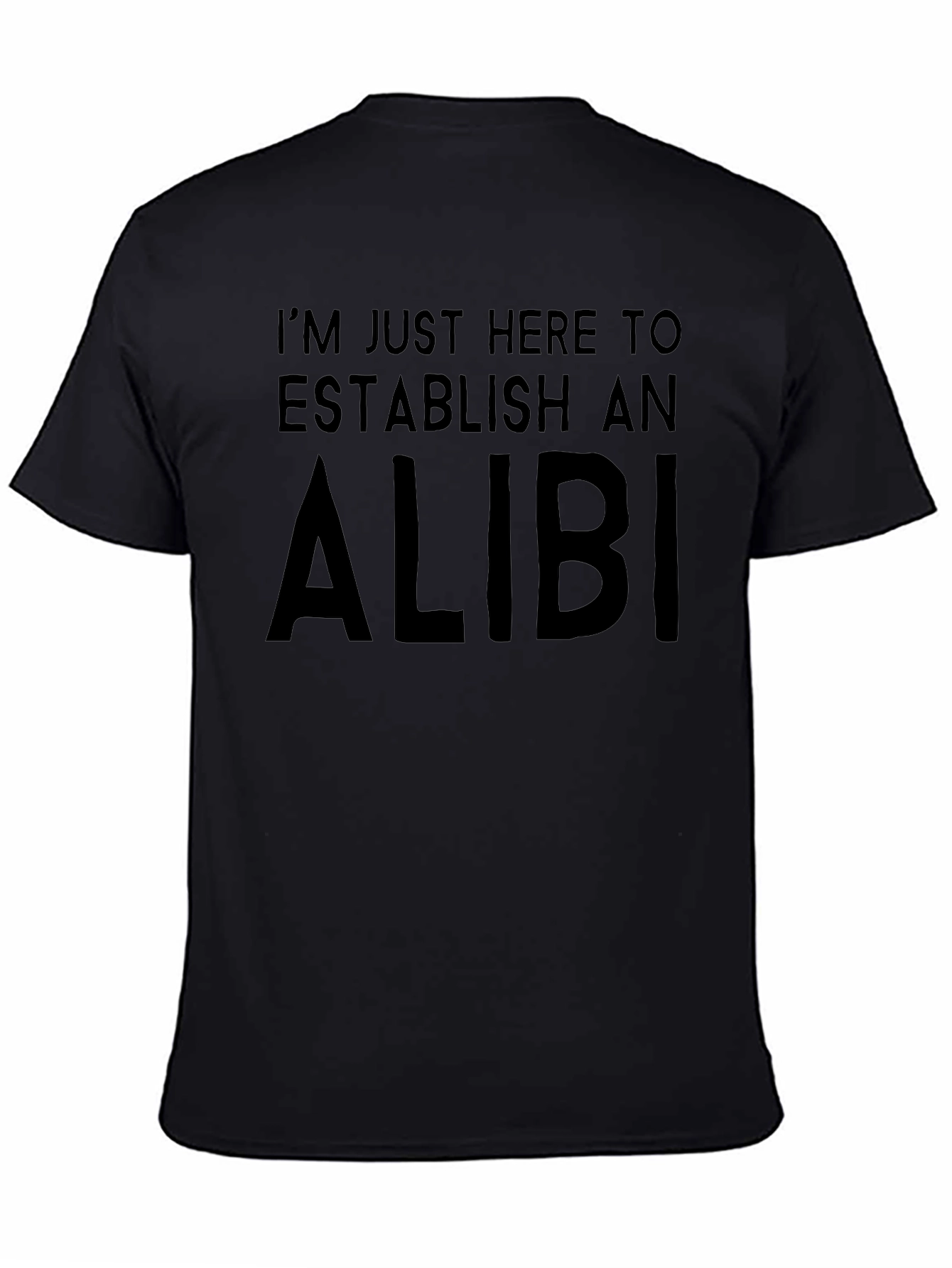 Alibi T-Shirt: Black Cotton Blend Casual Tee
