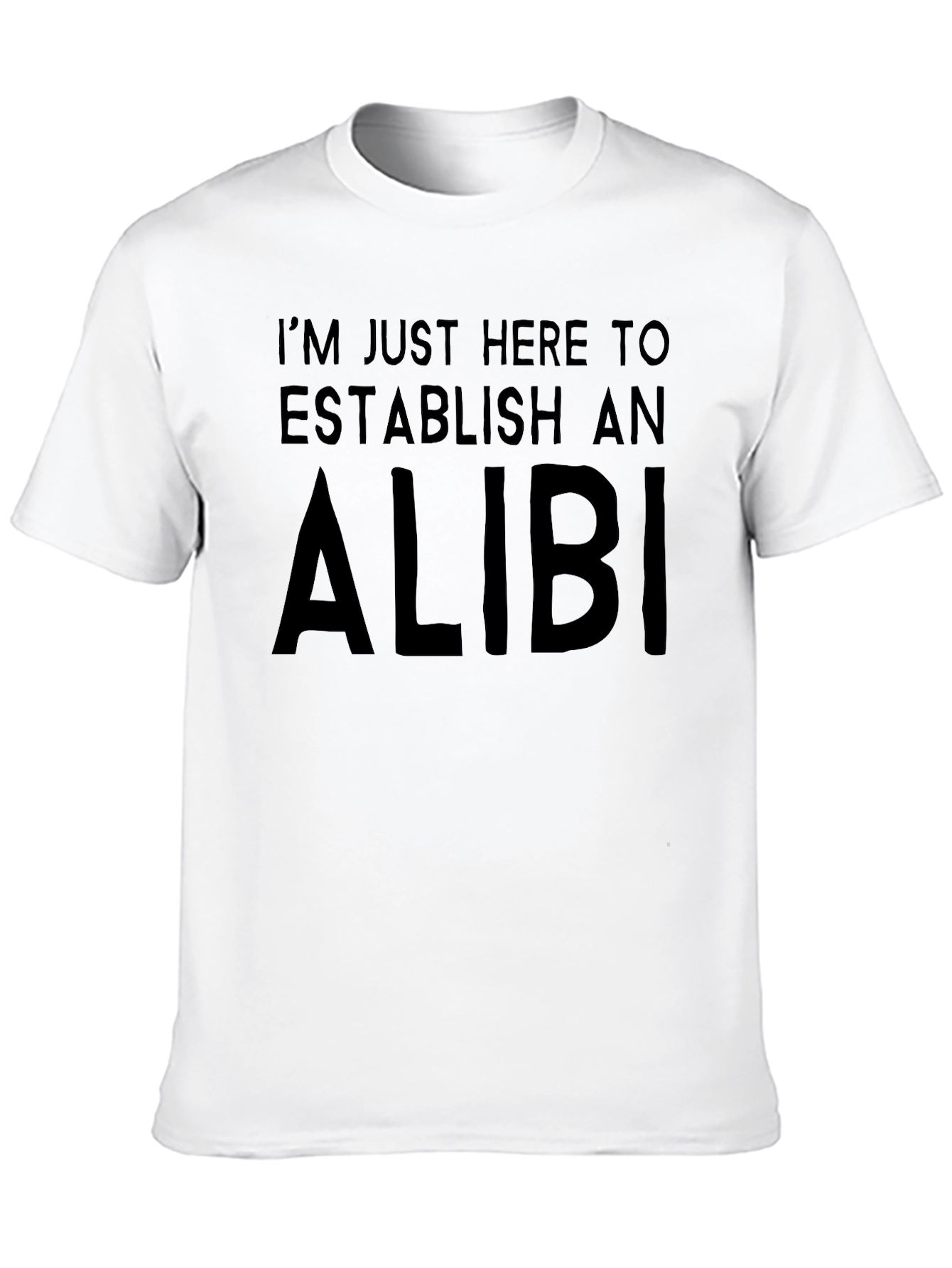 Alibi T-Shirt: Black Cotton Blend Casual Tee