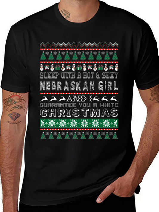 Hot Nebraska Girl Ugly Christmas Sweater T-Shirt