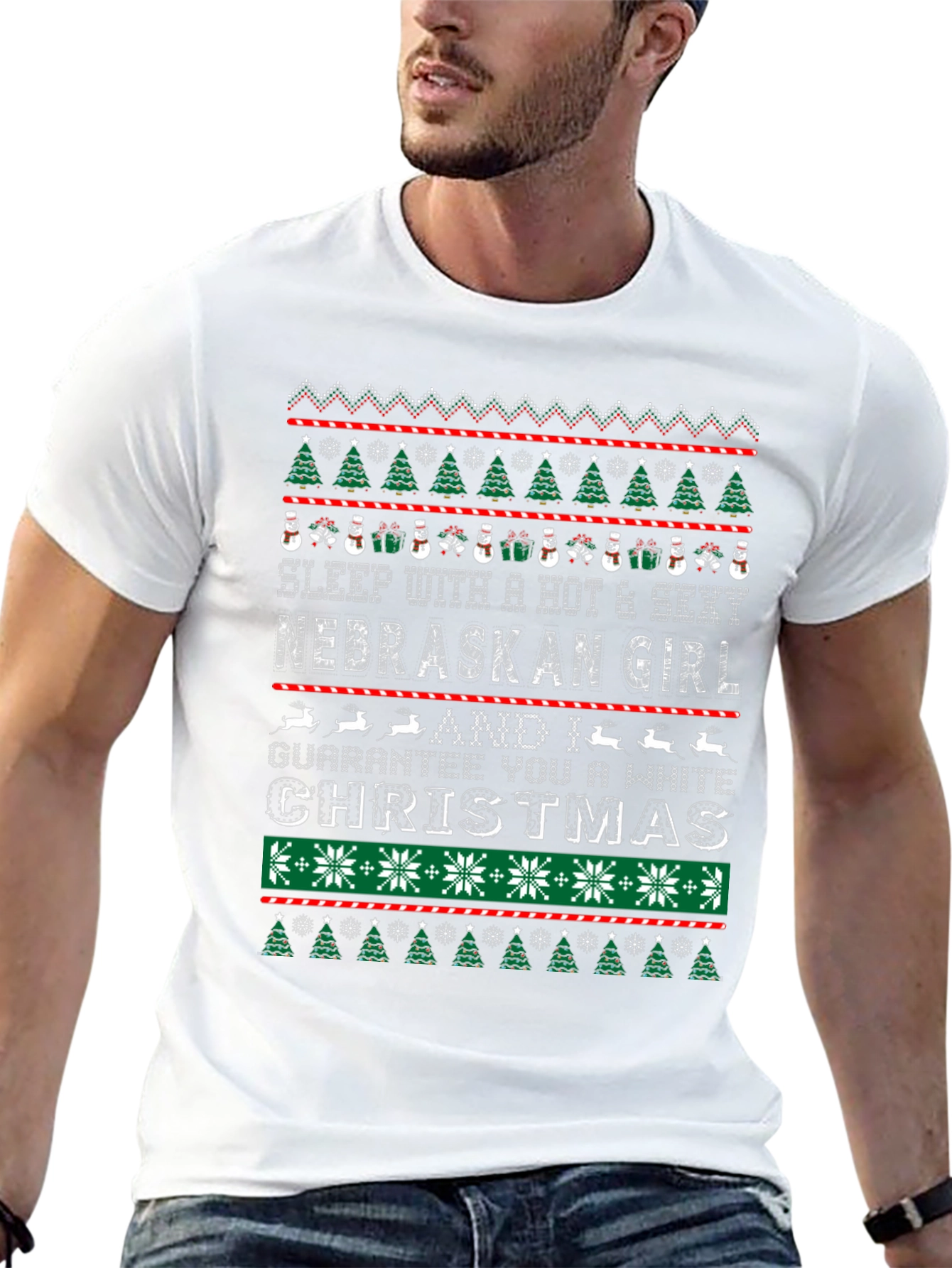 Hot Nebraska Girl Ugly Christmas Sweater T-Shirt
