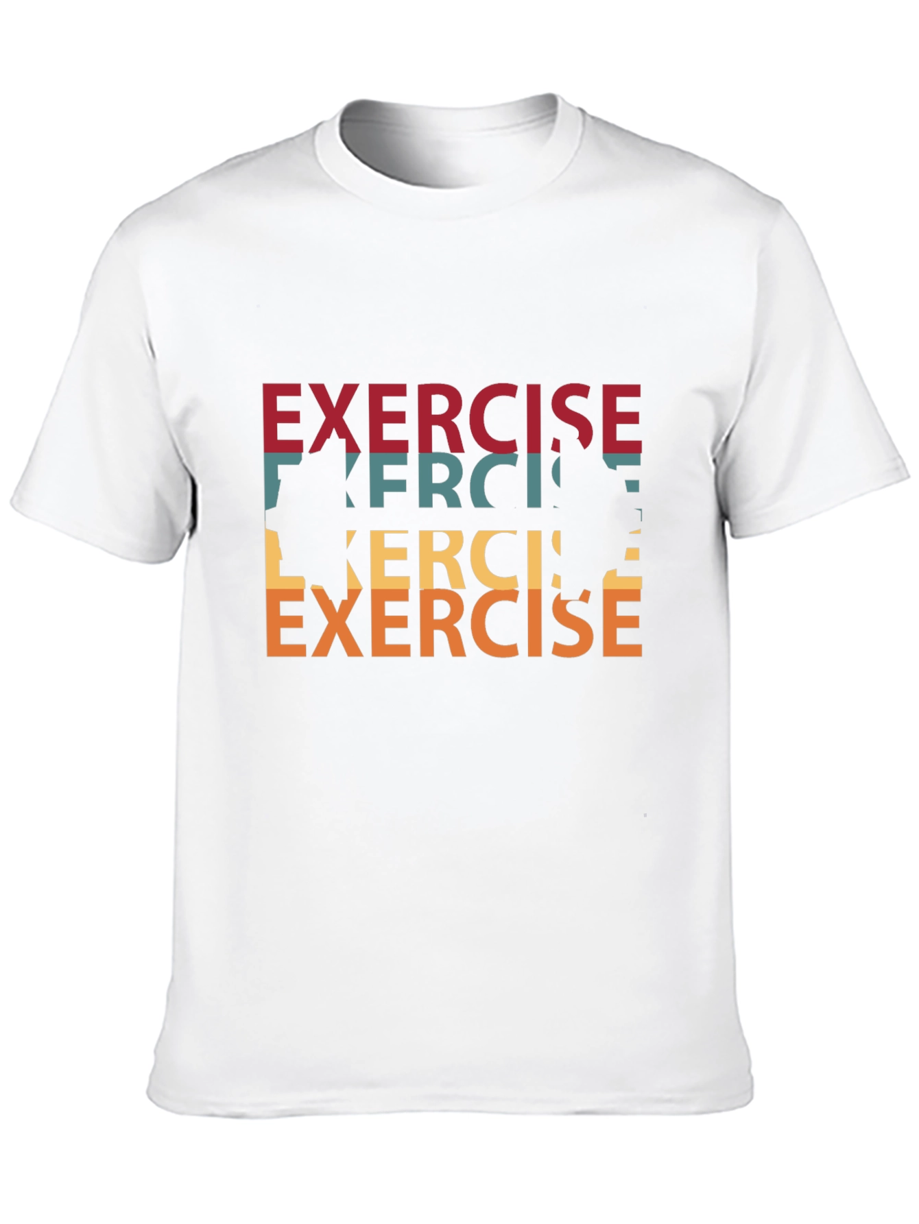 Retro Exercise Graphic Tee - Black Cotton T-Shirt