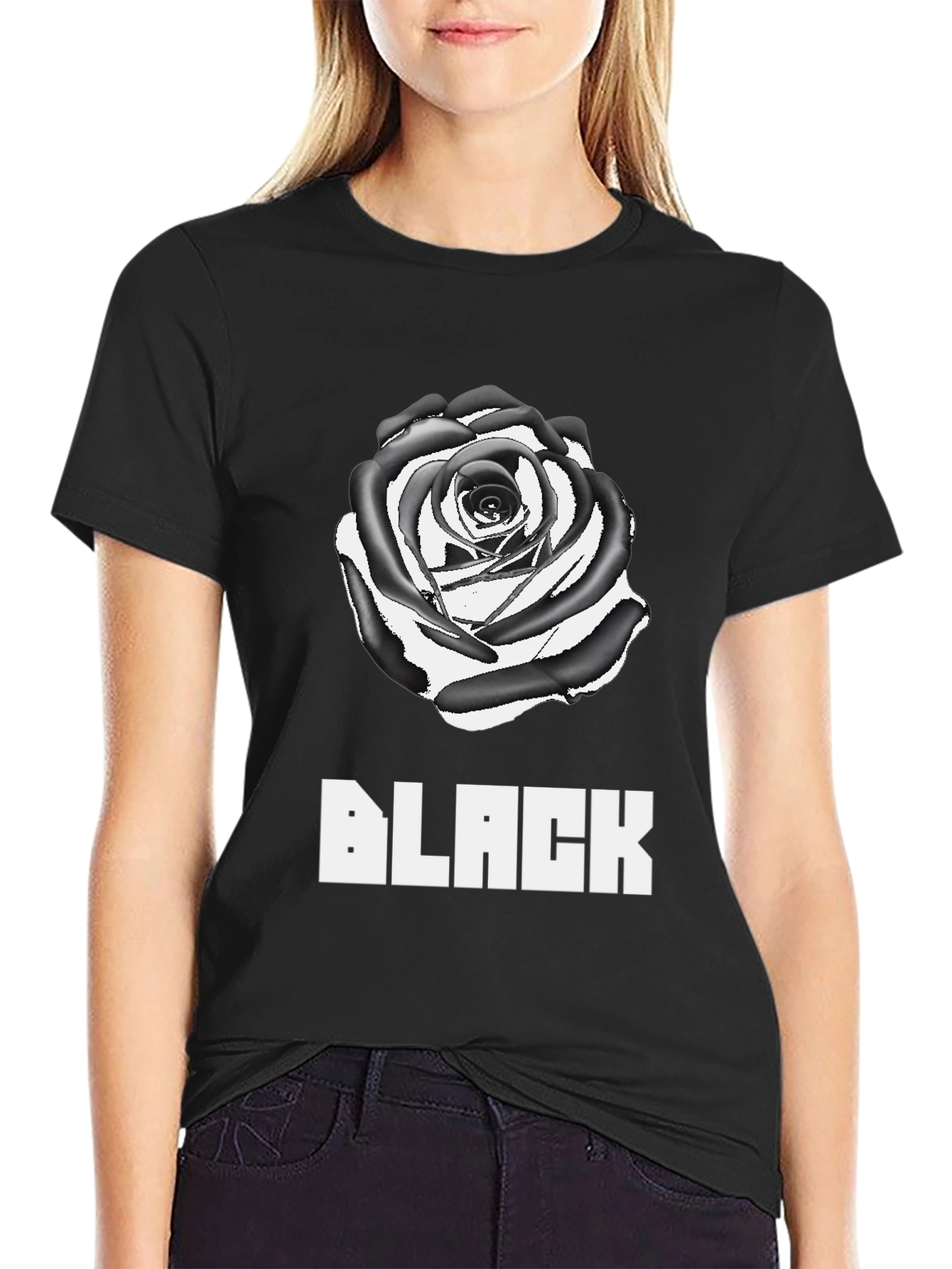 Black Rose Graphic Tee - Stylish Mens T-Shirt