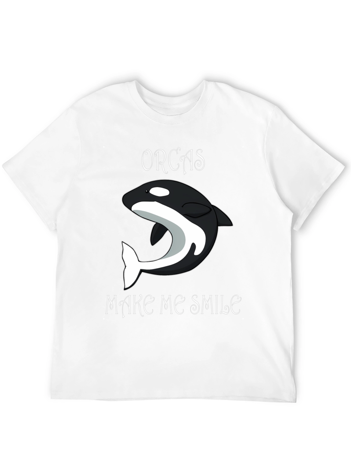 Orcas Make Me Smile Black T-Shirt